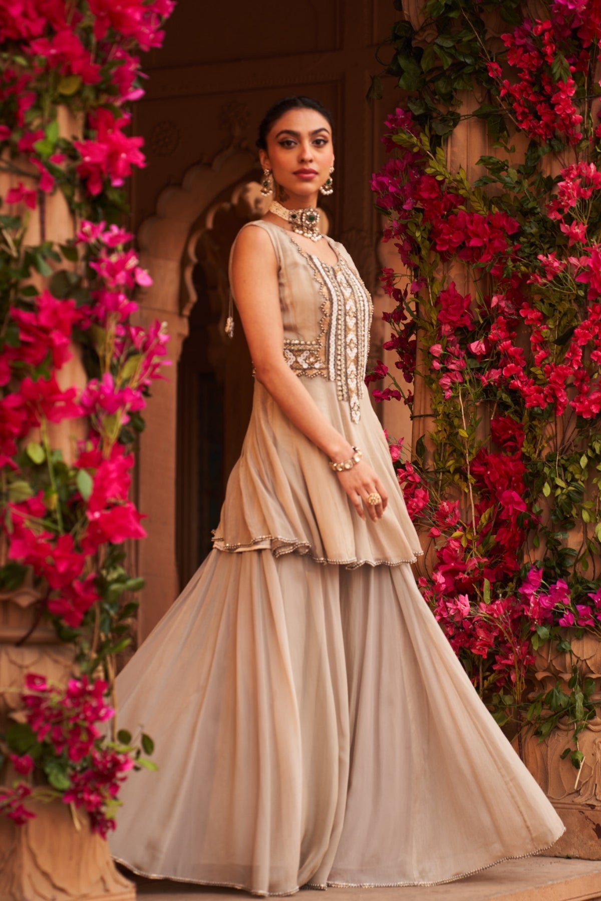 Chandni peplum sharara set