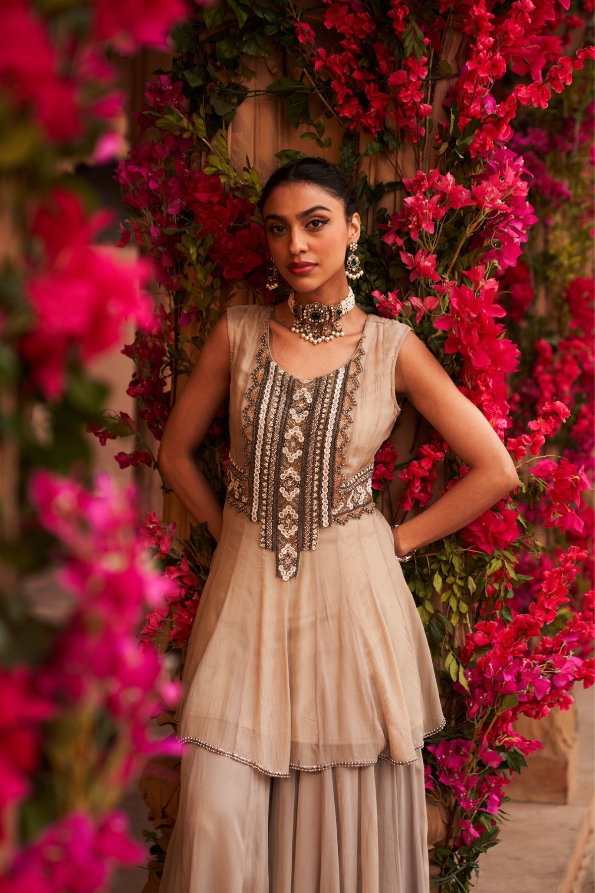 Chandni peplum sharara set