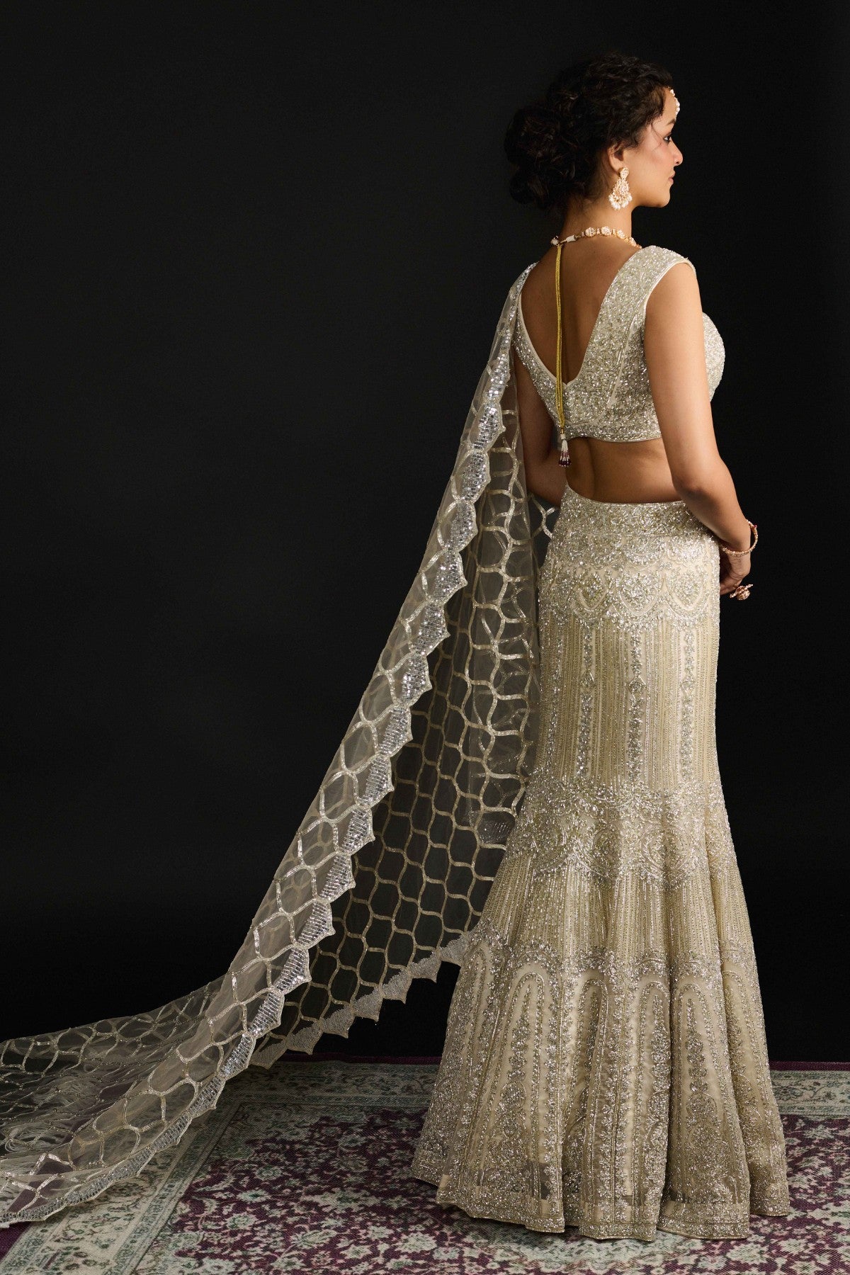 Safiya silver lehenga set