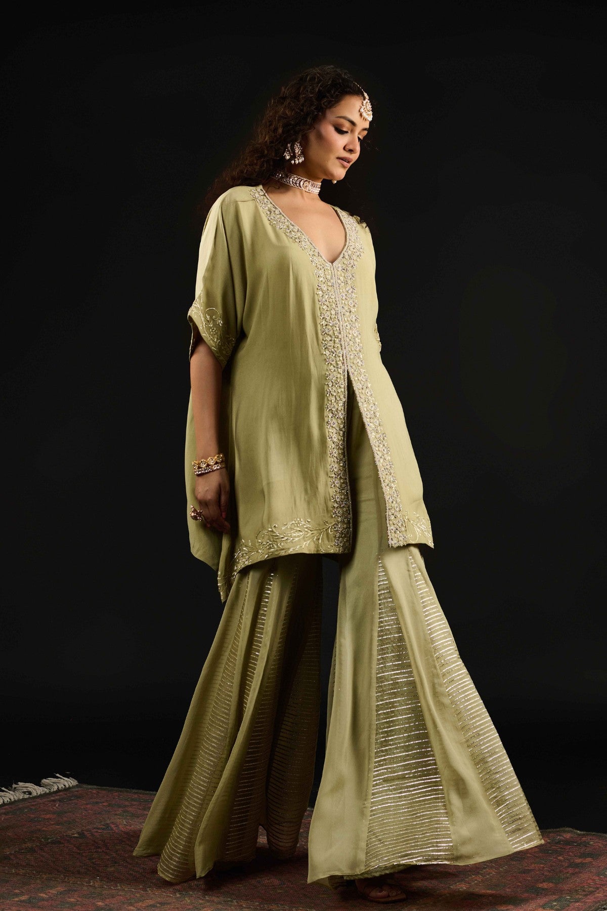 zara kaftan sharara set