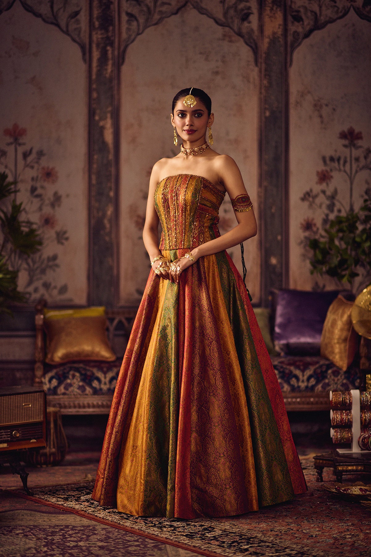 Rang Kali Corset Lehenga