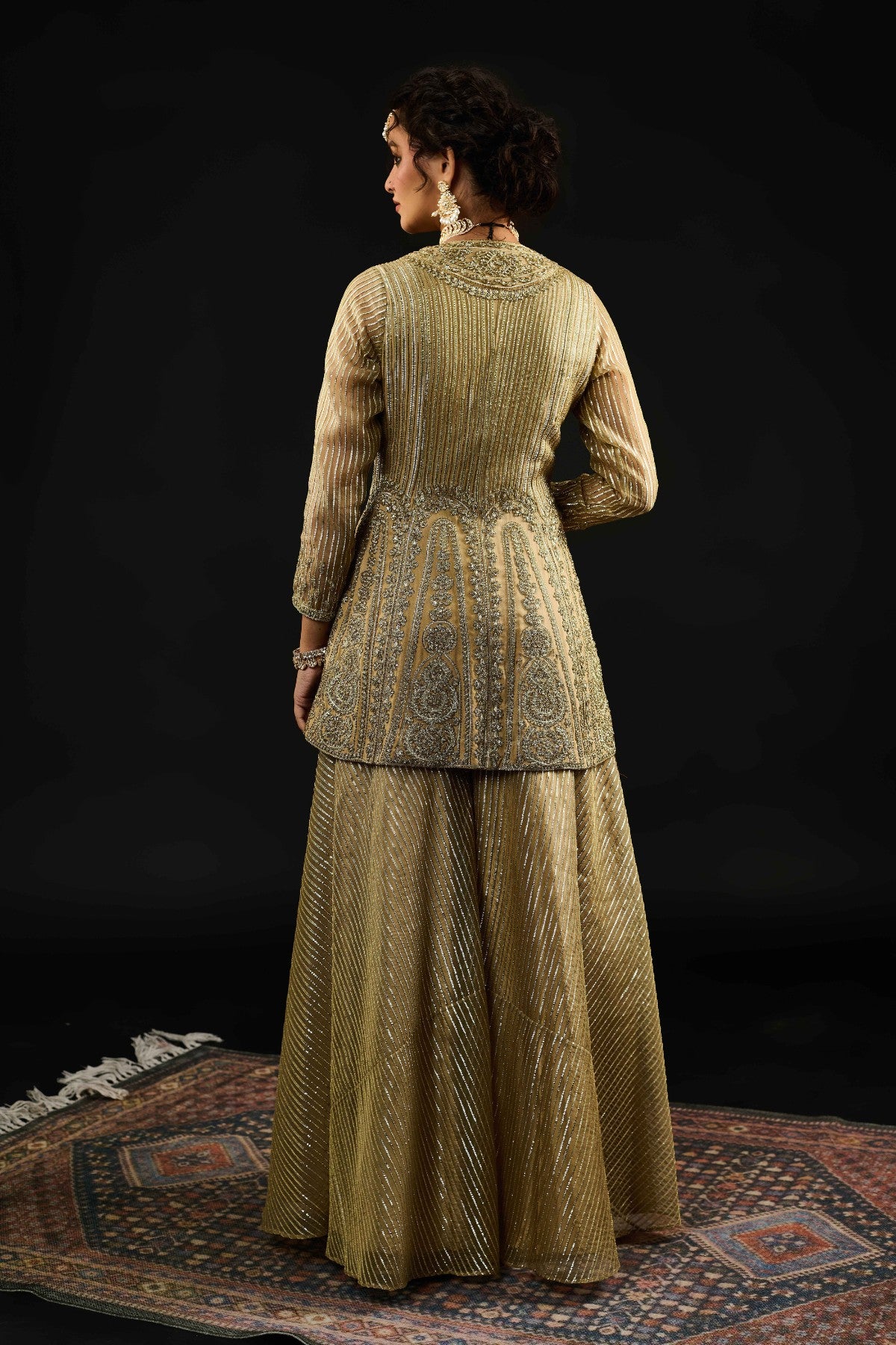 Zahra Golden sharara set