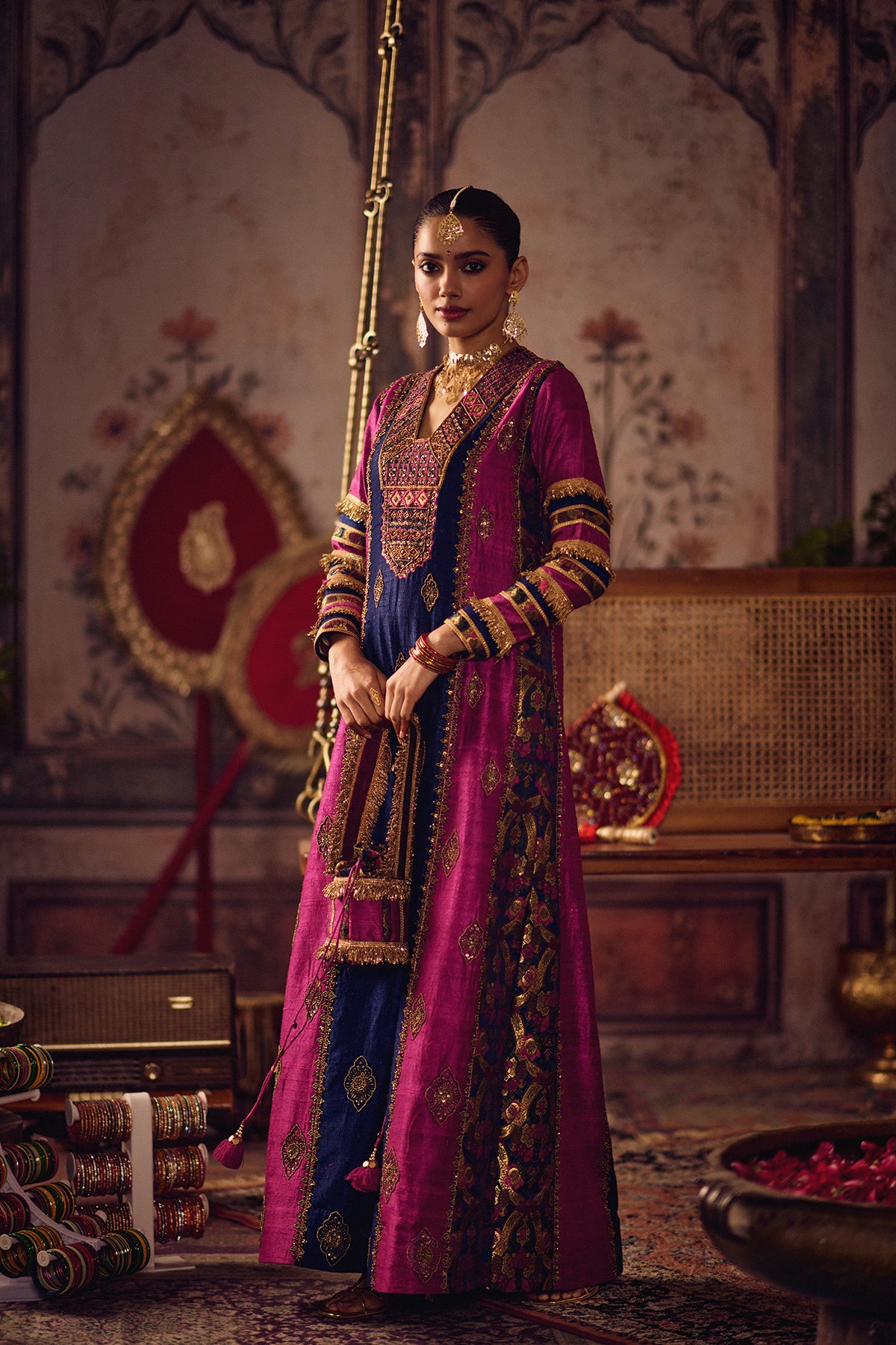 Neel Magenta Kaftan kurta set