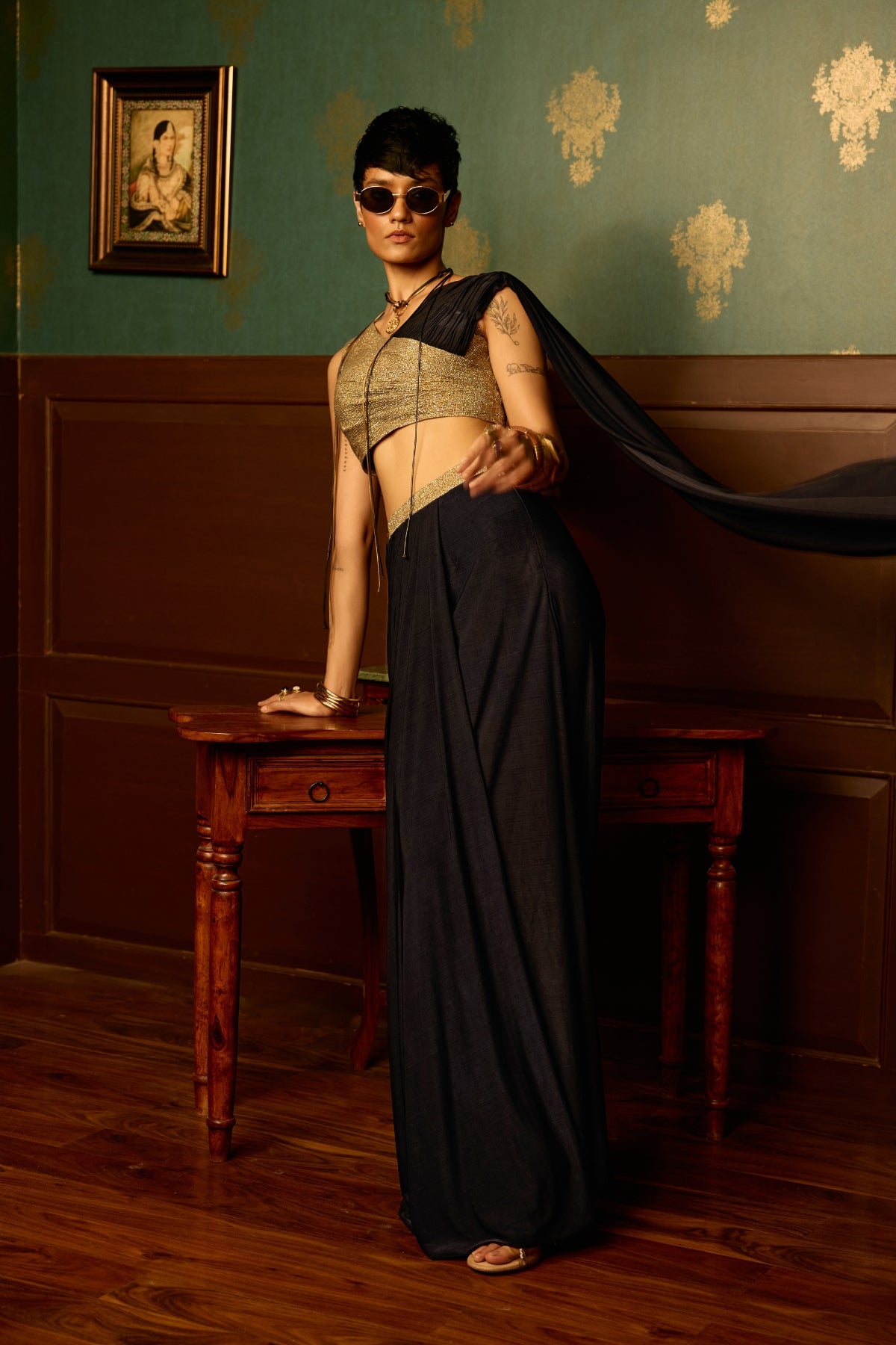 Black Splendor skirt set