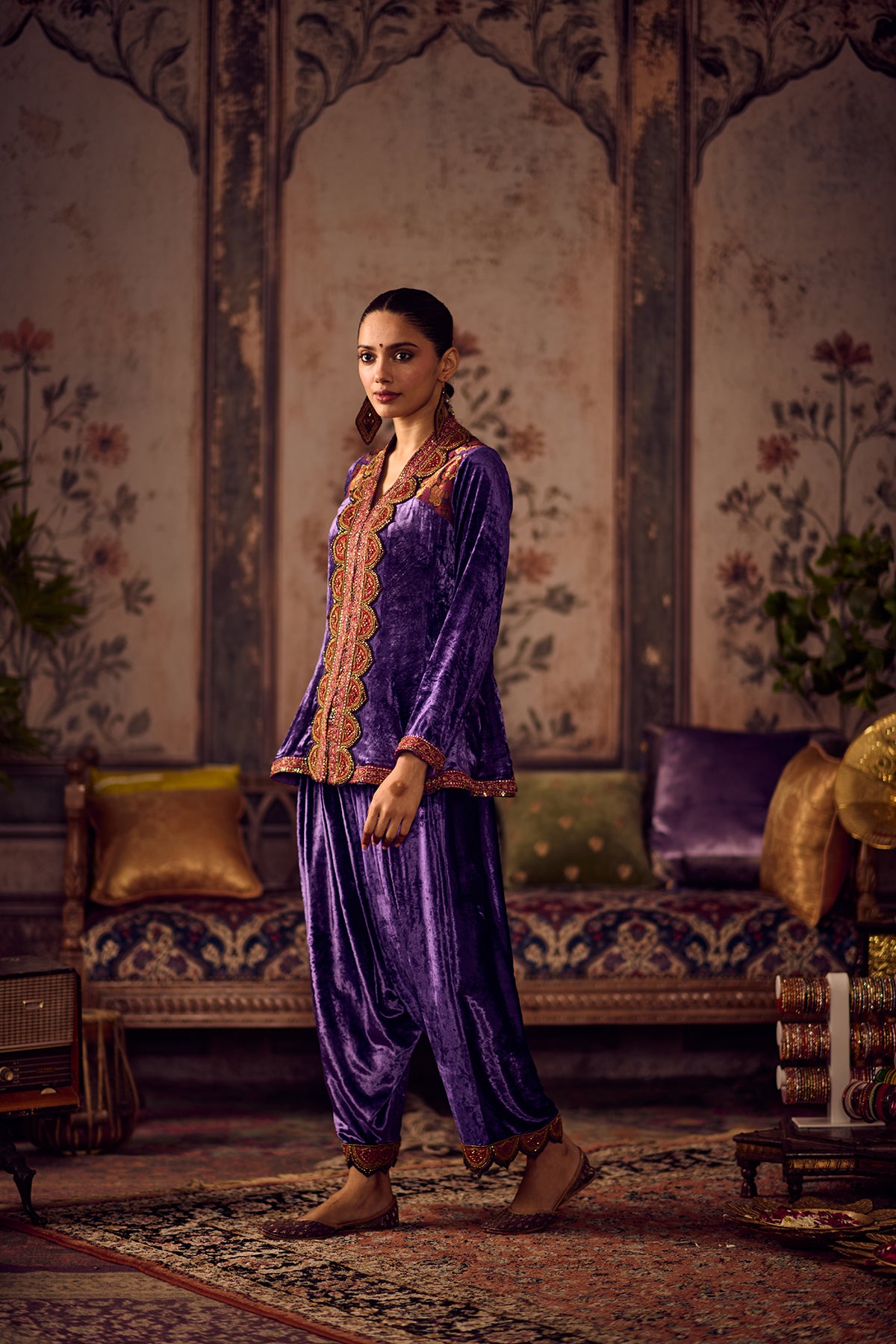 Neel Velvet short kurta salwar