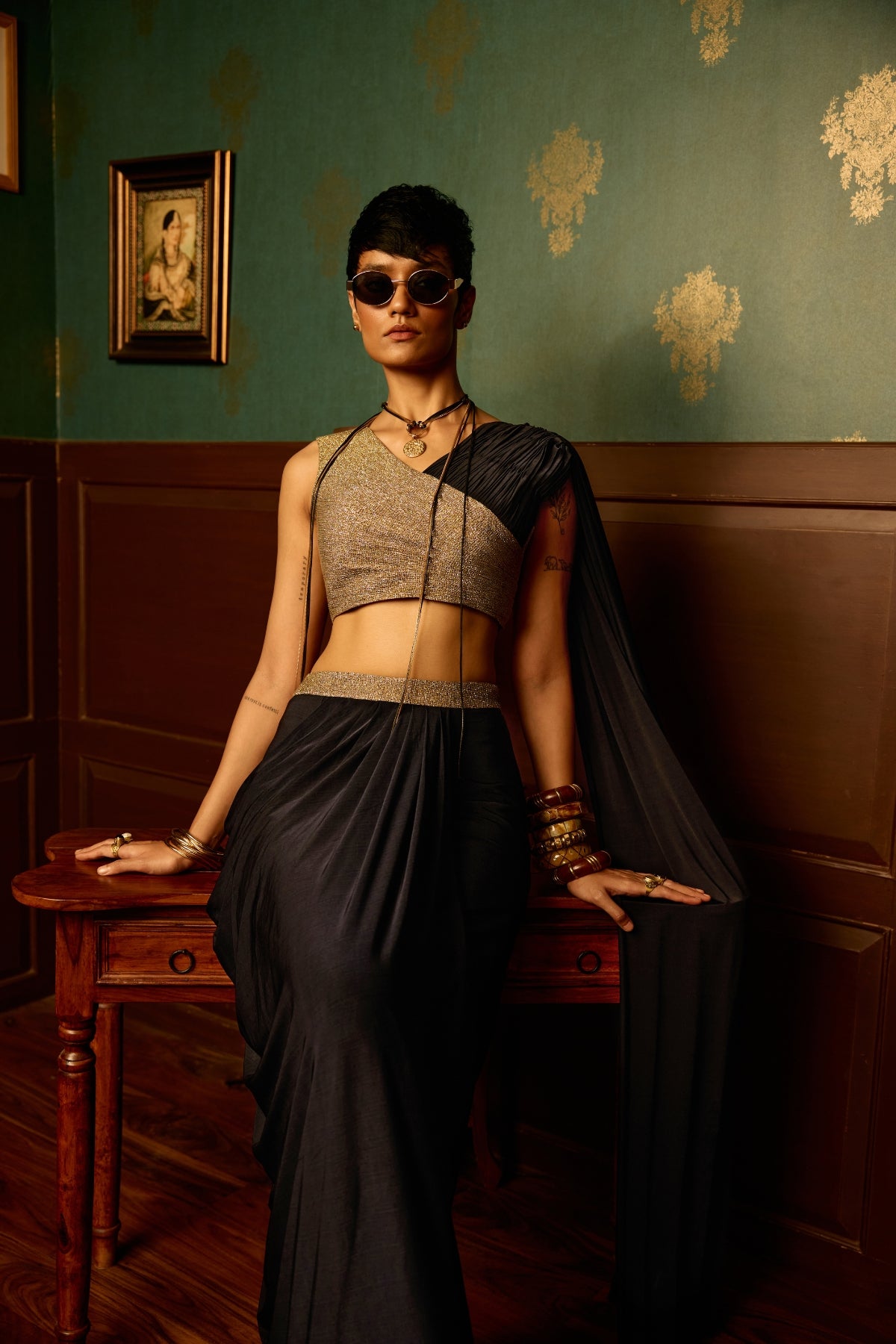 Black Splendor skirt set