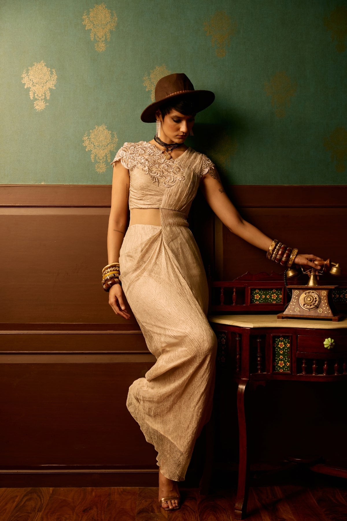 Pink Mist drape gown