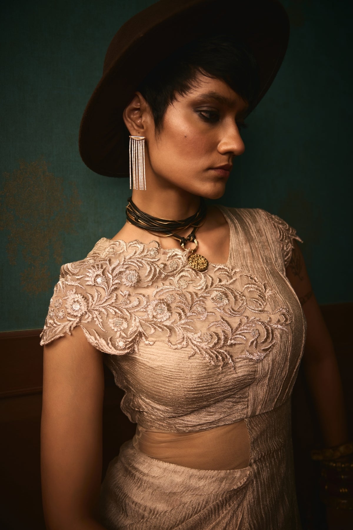 Pink Mist drape gown