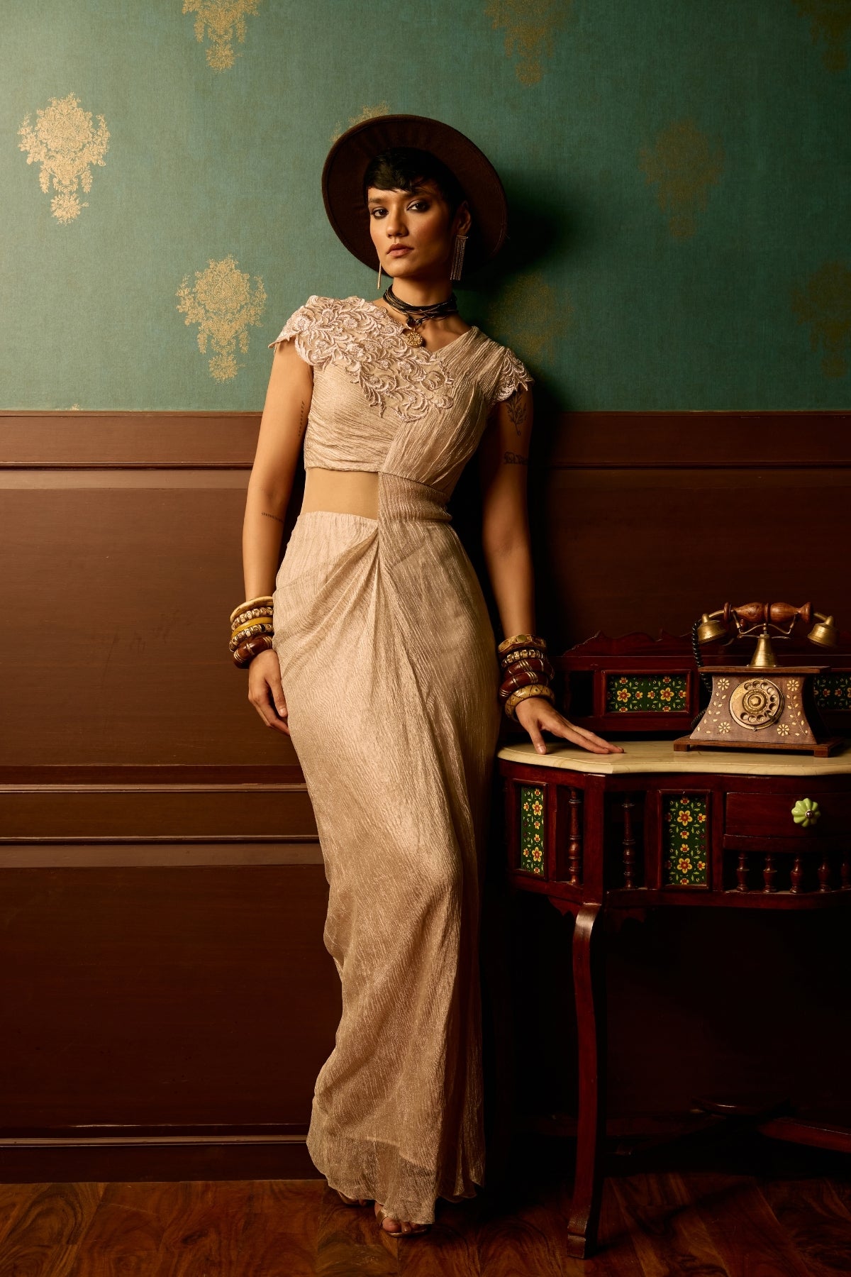 Pink Mist drape gown