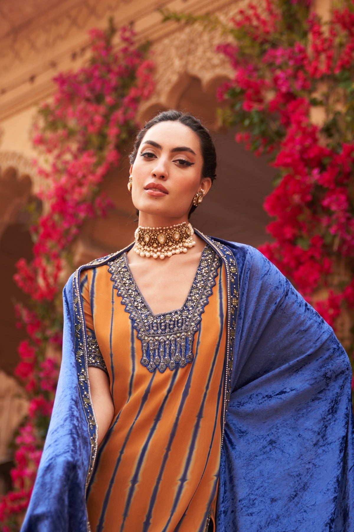 Kesar tie-dye kurti-salwar set