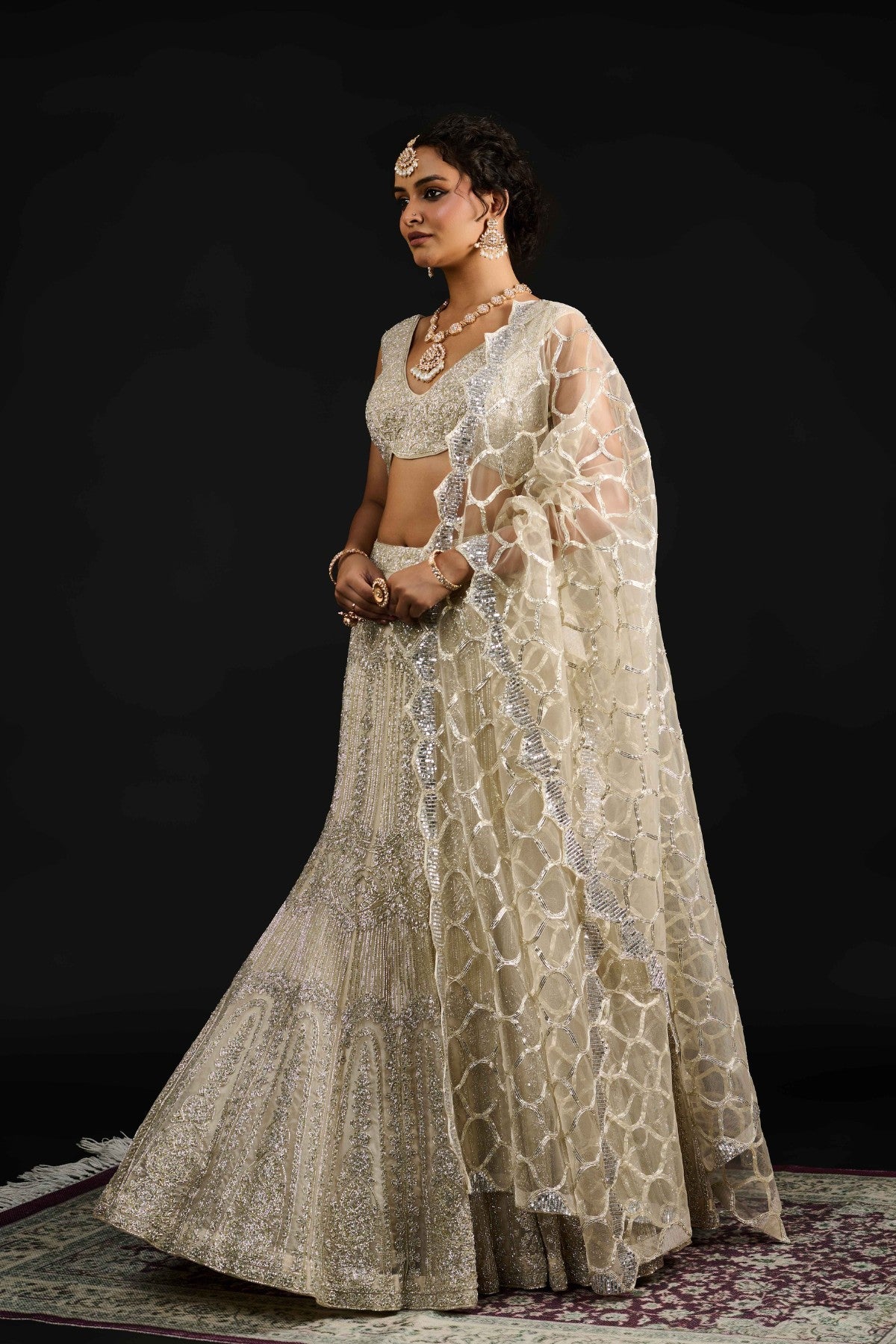 Safiya silver lehenga set