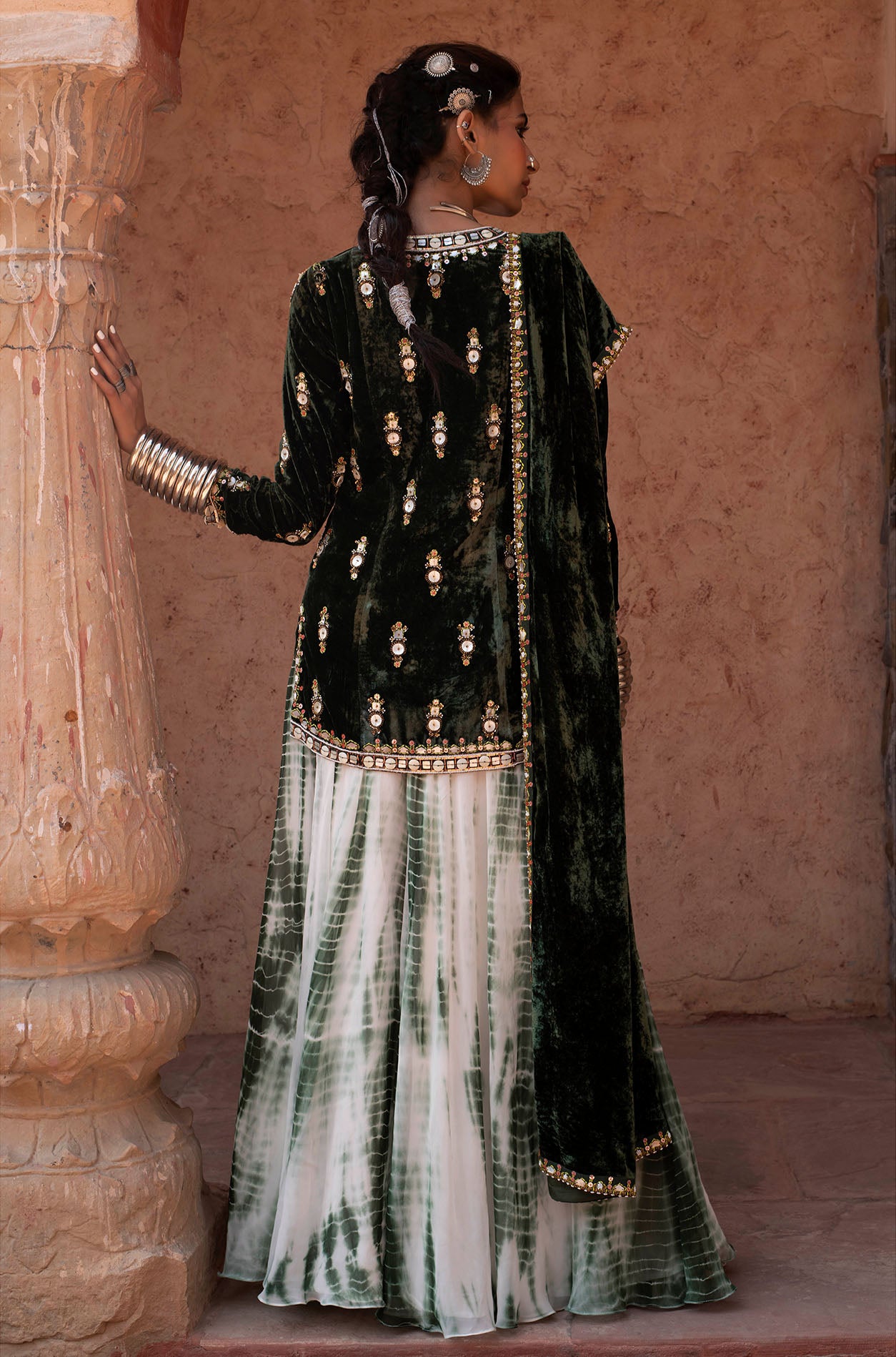 Emerald Green Sharara Set