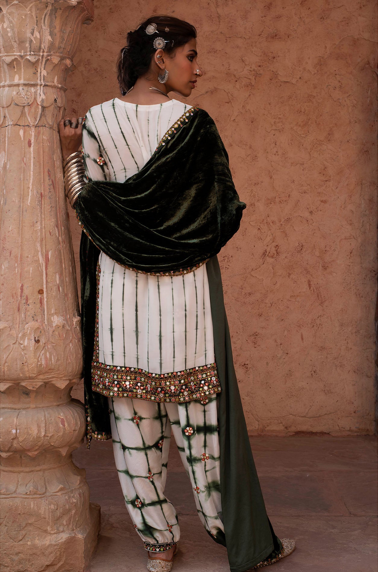 Emerald Green Printed Kurta Set