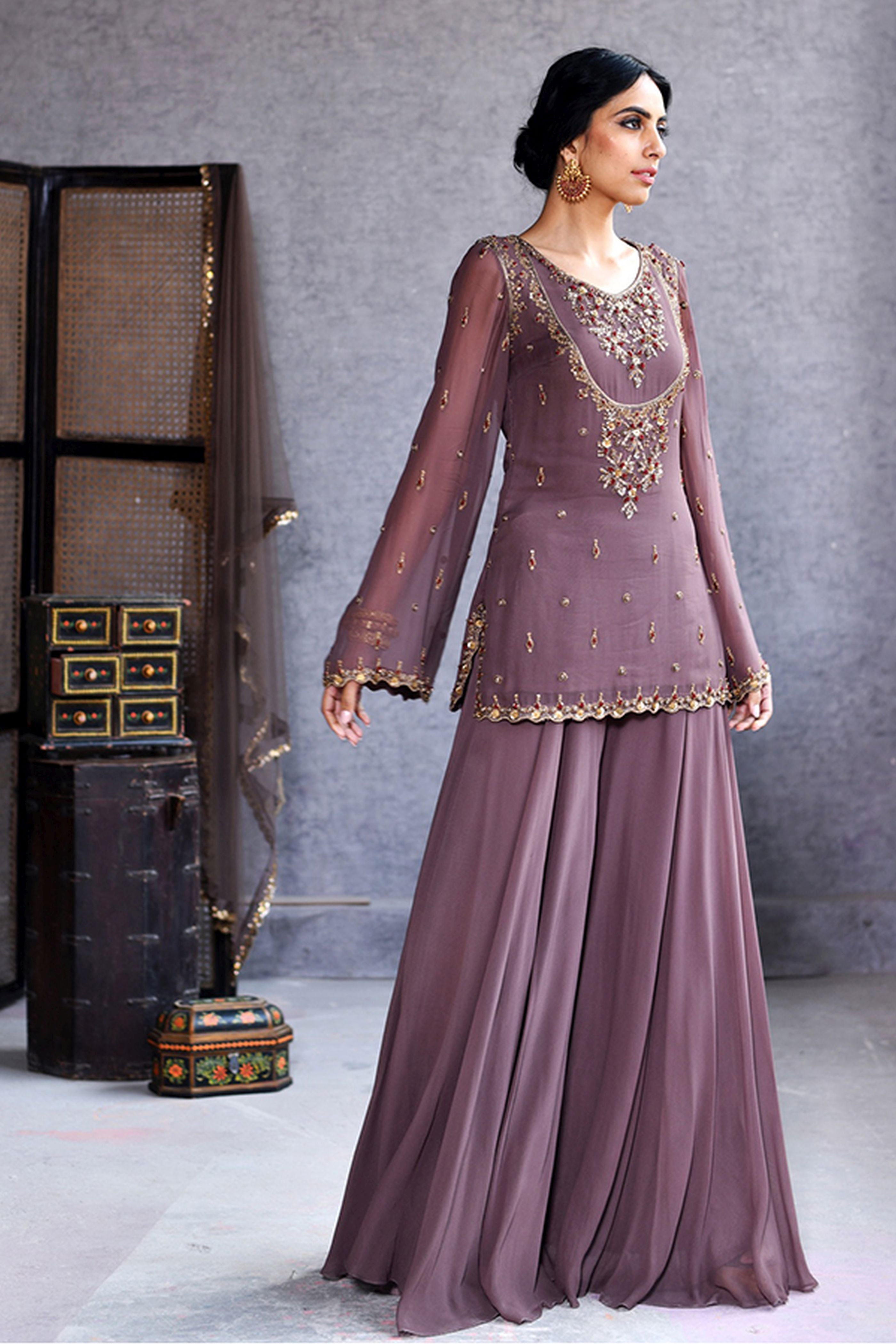 Short Kurta With Sharara