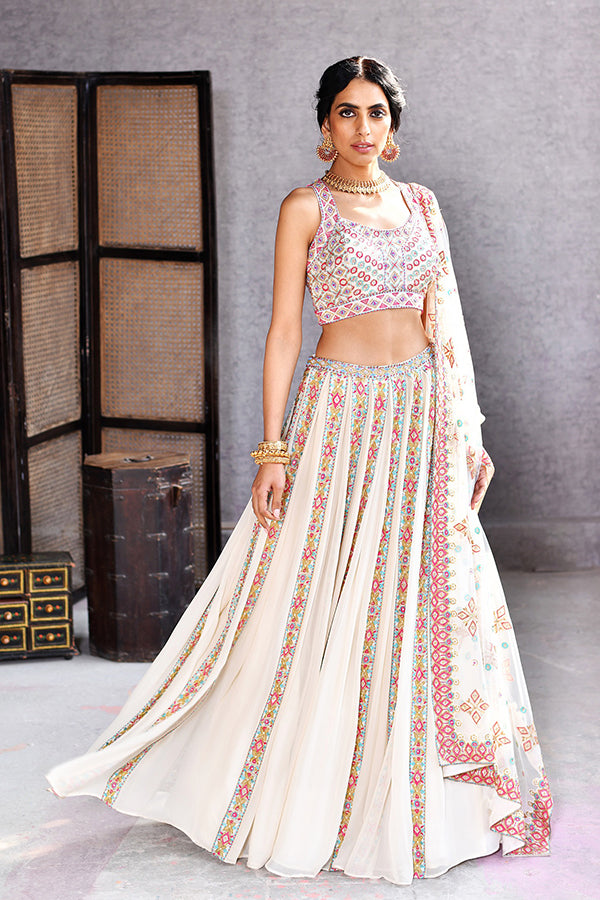 Crop Top Lehenga With Dupatta