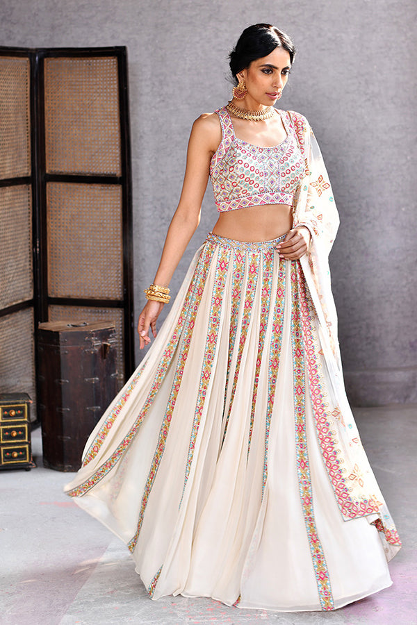 Crop Top Lehenga With Dupatta