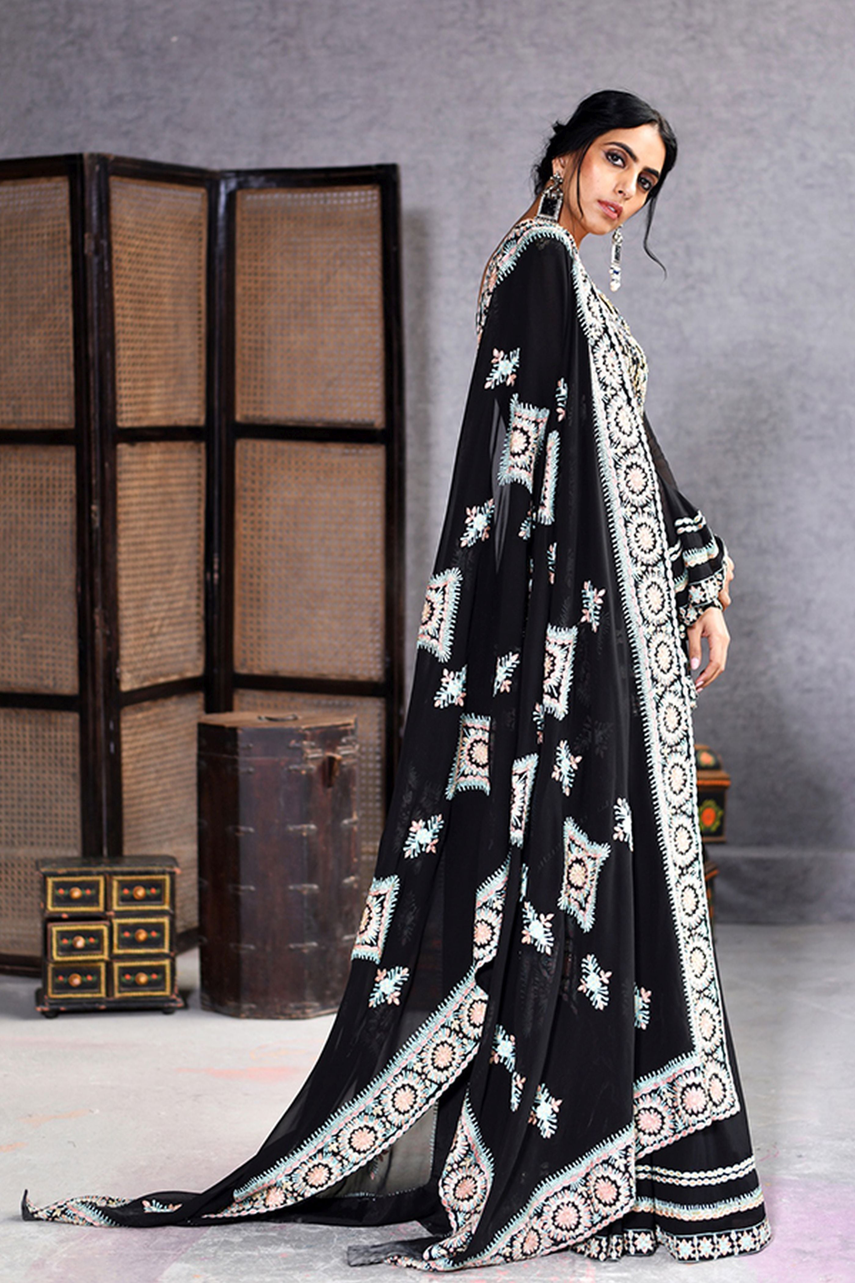 Short Anarkali Sharara With Dupatta