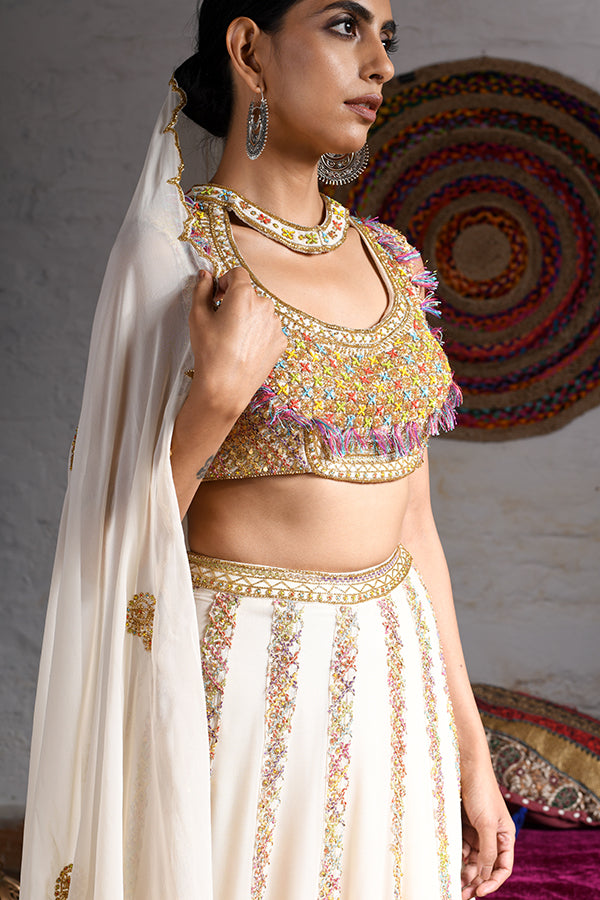 Crop Top With Lehenga Dupatta