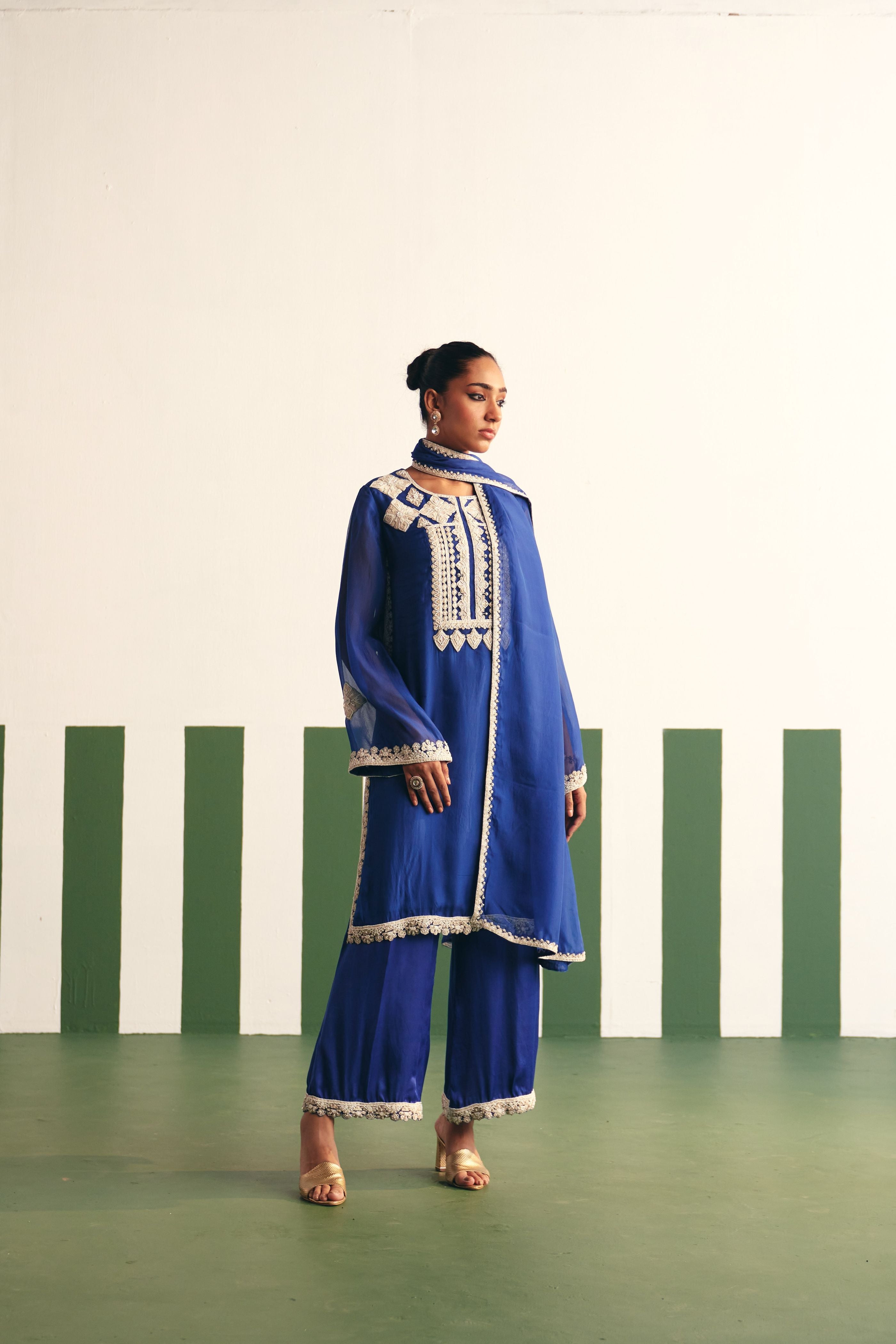 Irina Blue Kurta Palazzo Set