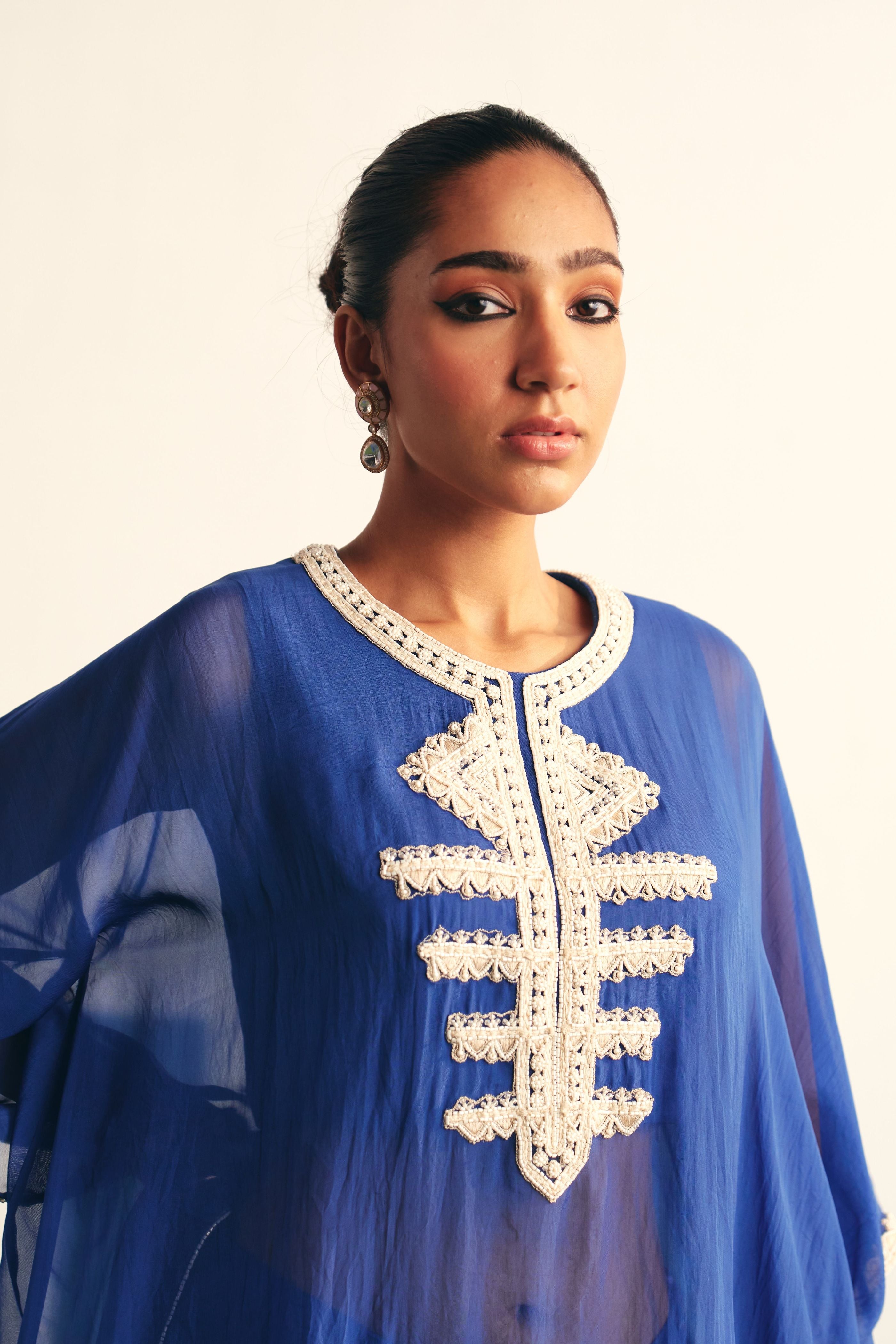 Mavis Blue Dhoti Set