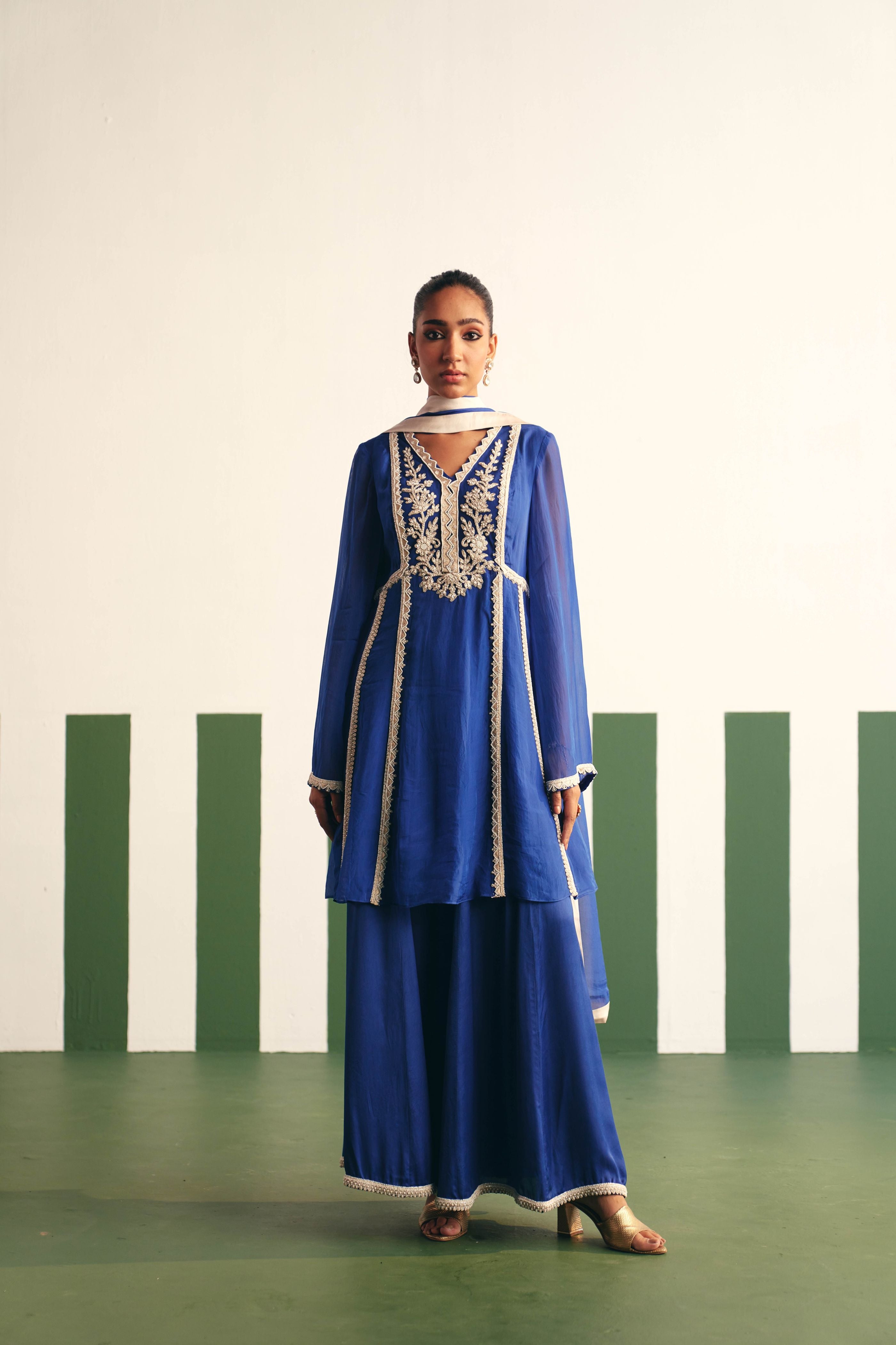 Blair Blue Peplum Set