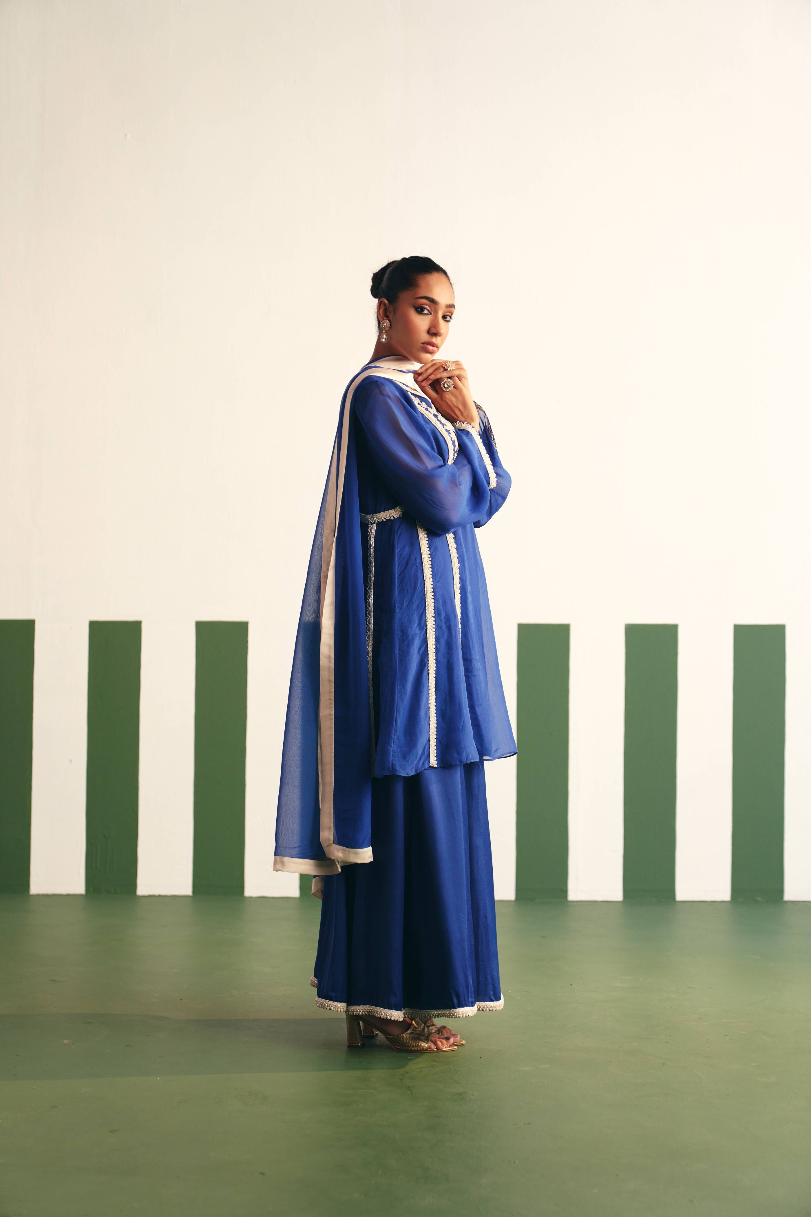 Blair Blue Peplum Set