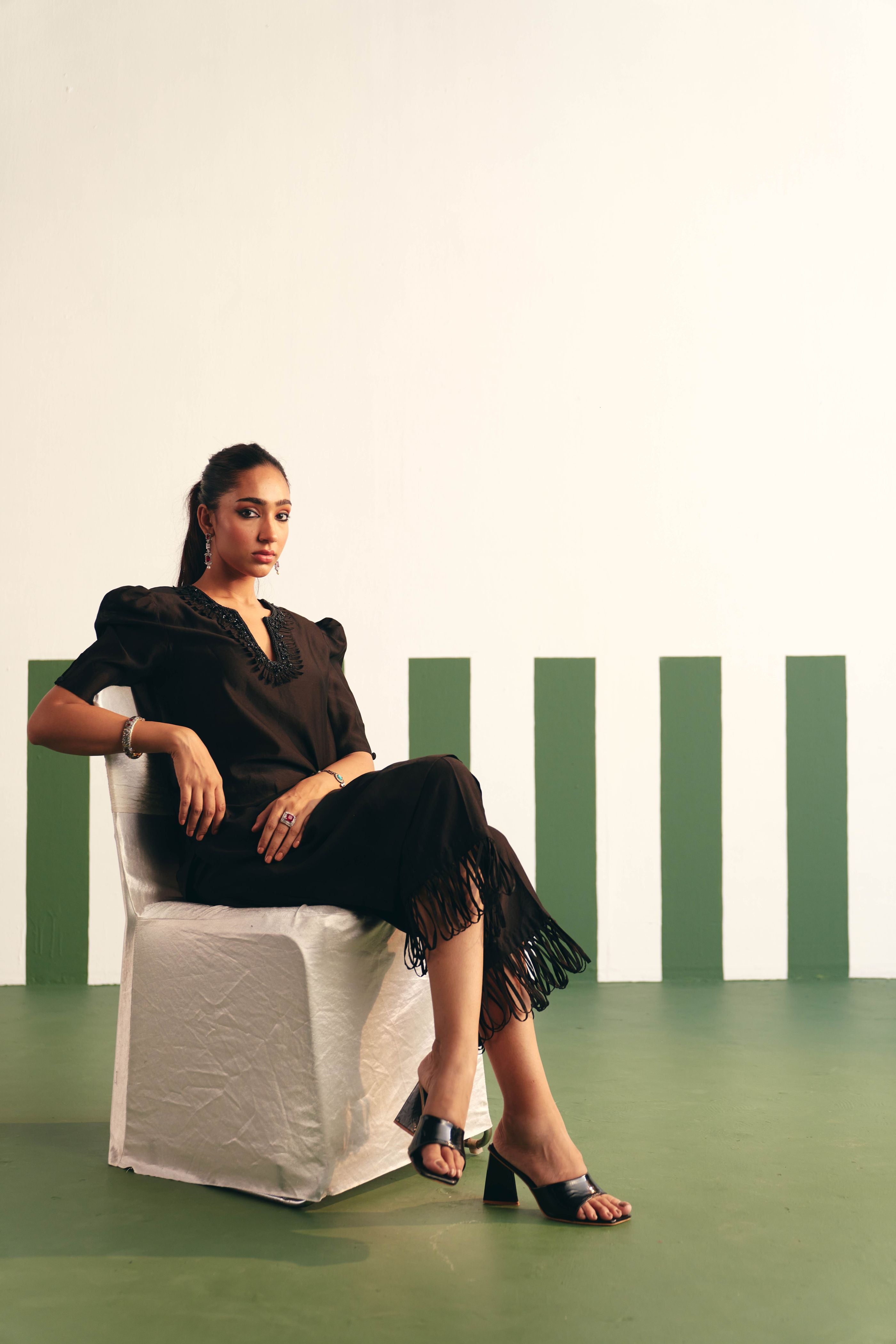 Darla Black Kurta Set