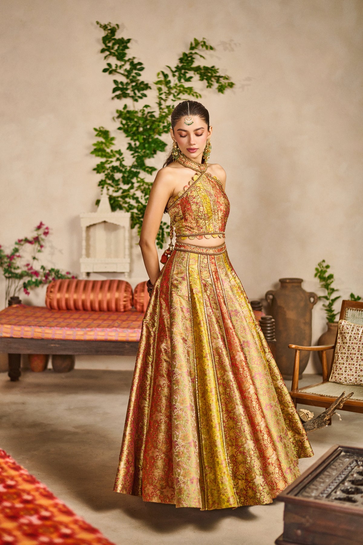 Virsa noor banarasi halter blouse lehenga set