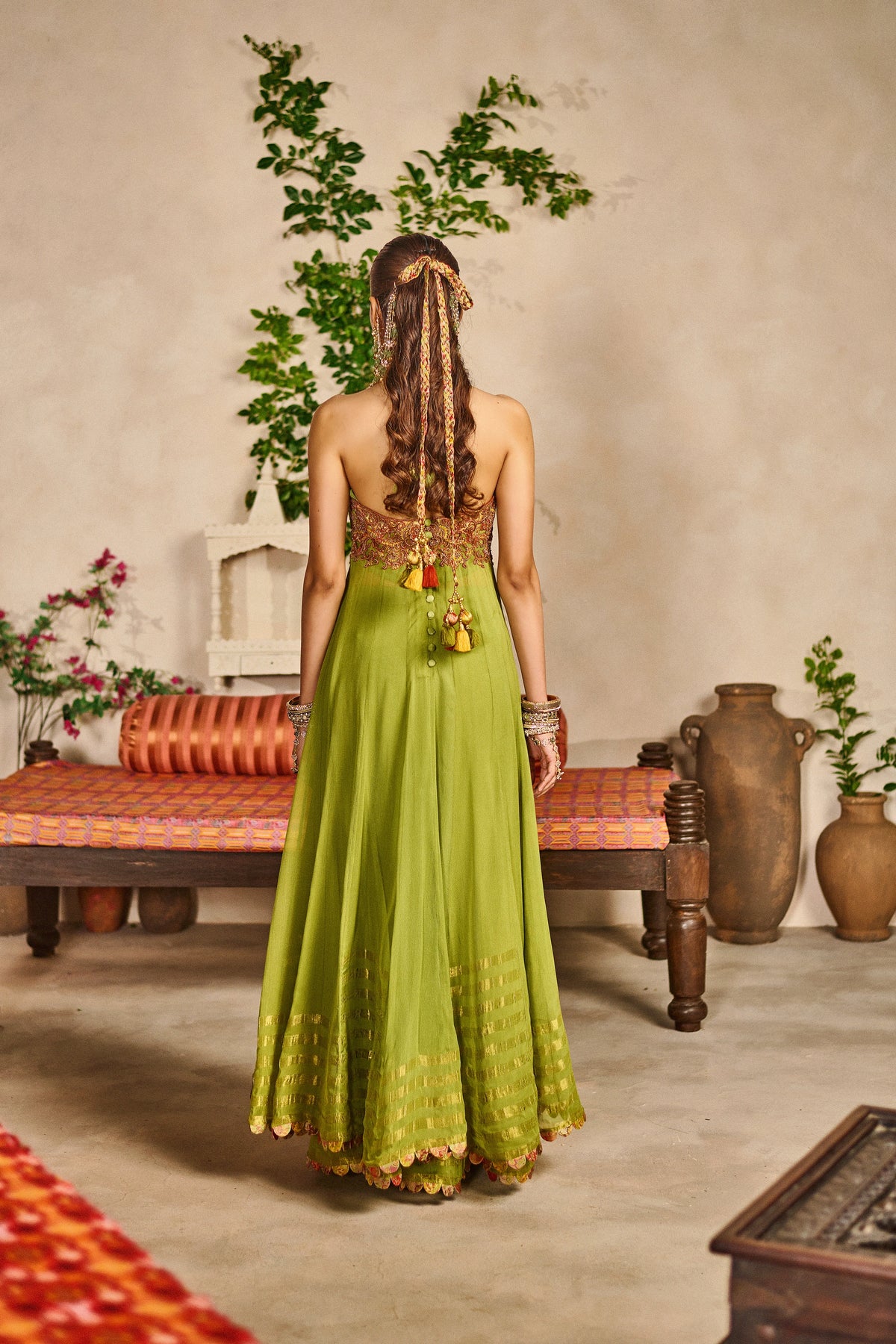 Dhani halter neck anarkali set