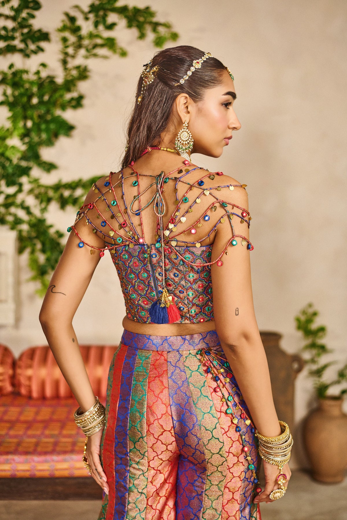 Banjaran trinkle corset garara set