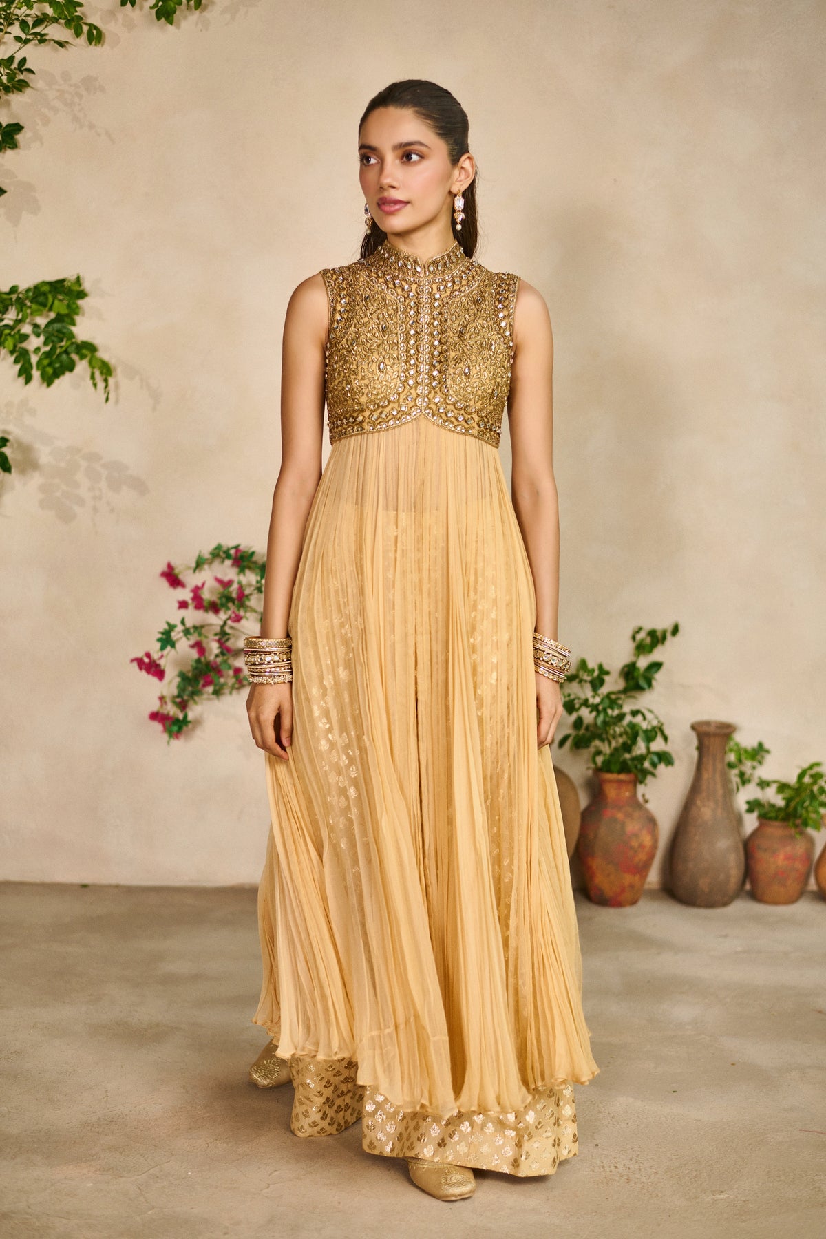 Kundan leher anarkali set