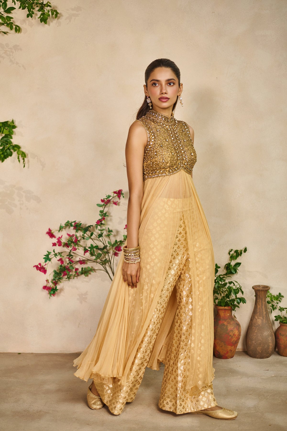 Kundan leher anarkali set