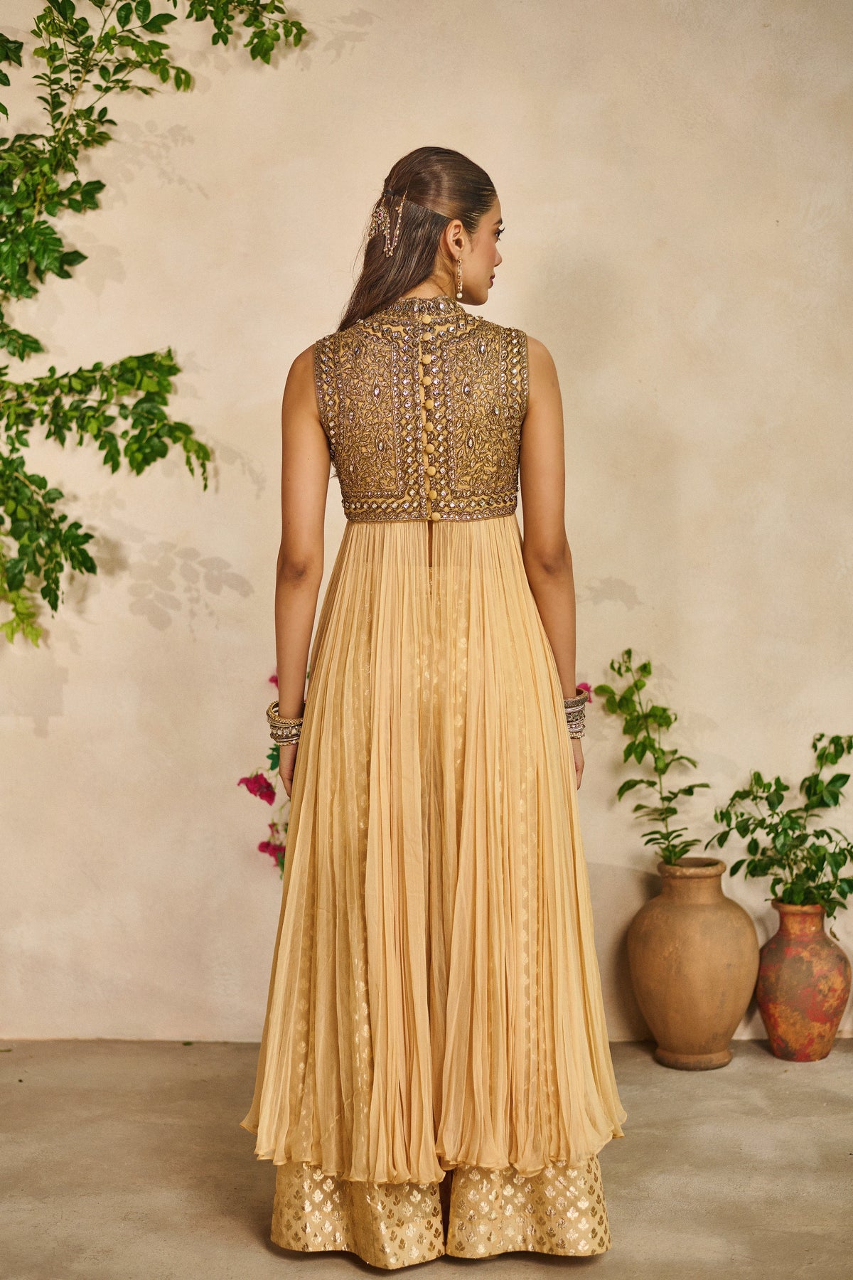 Kundan leher anarkali set