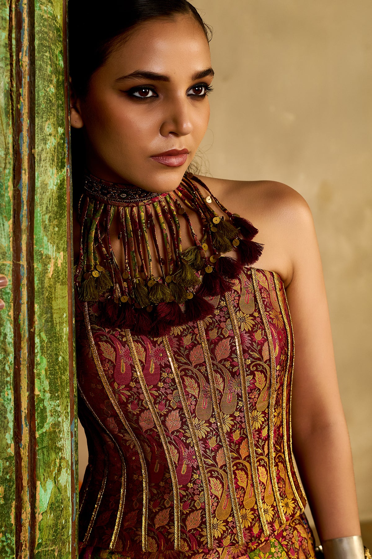 Gulaabi Haryali Lehenga Set
