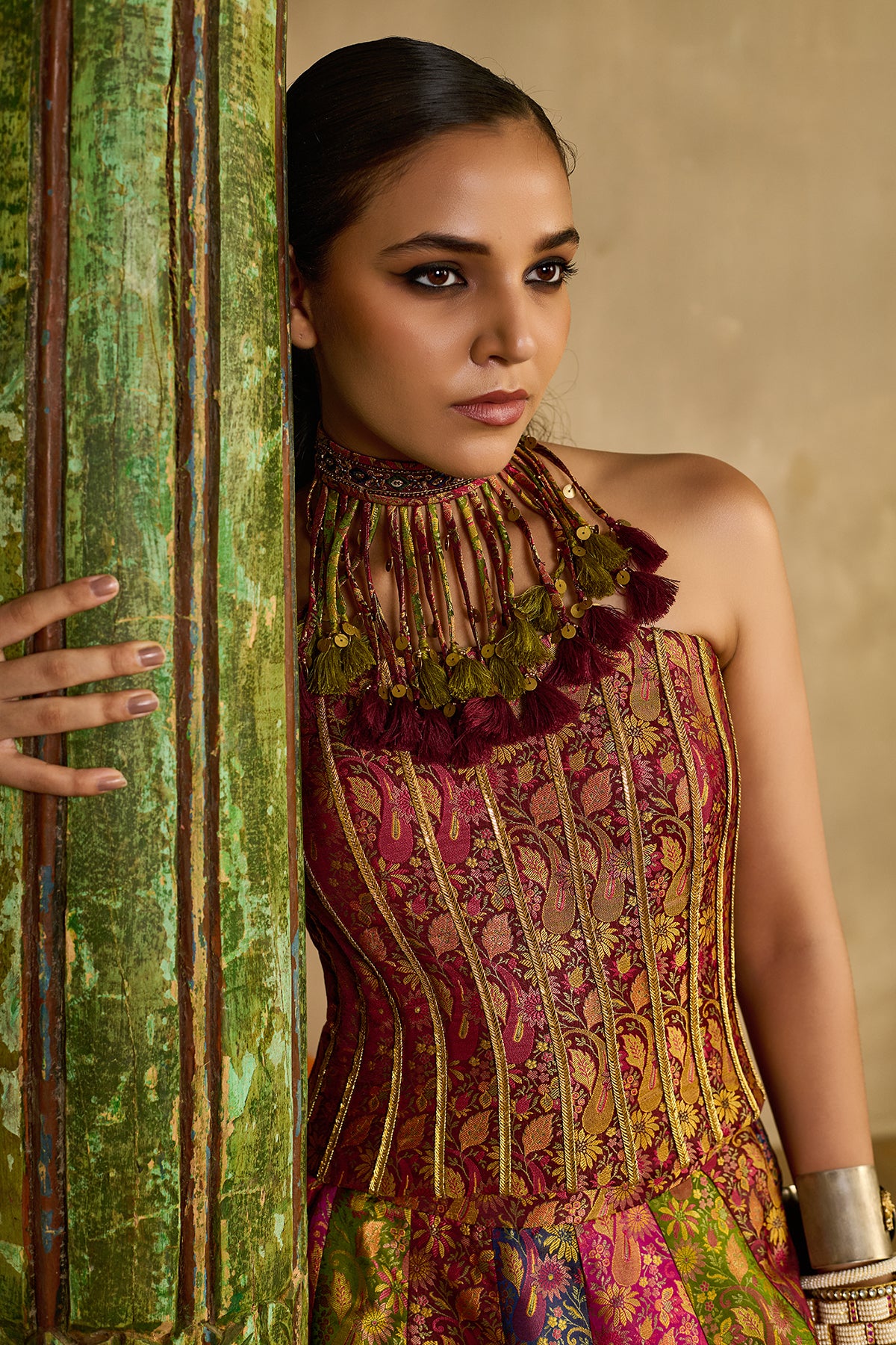 Gulaabi Haryali Lehenga Set