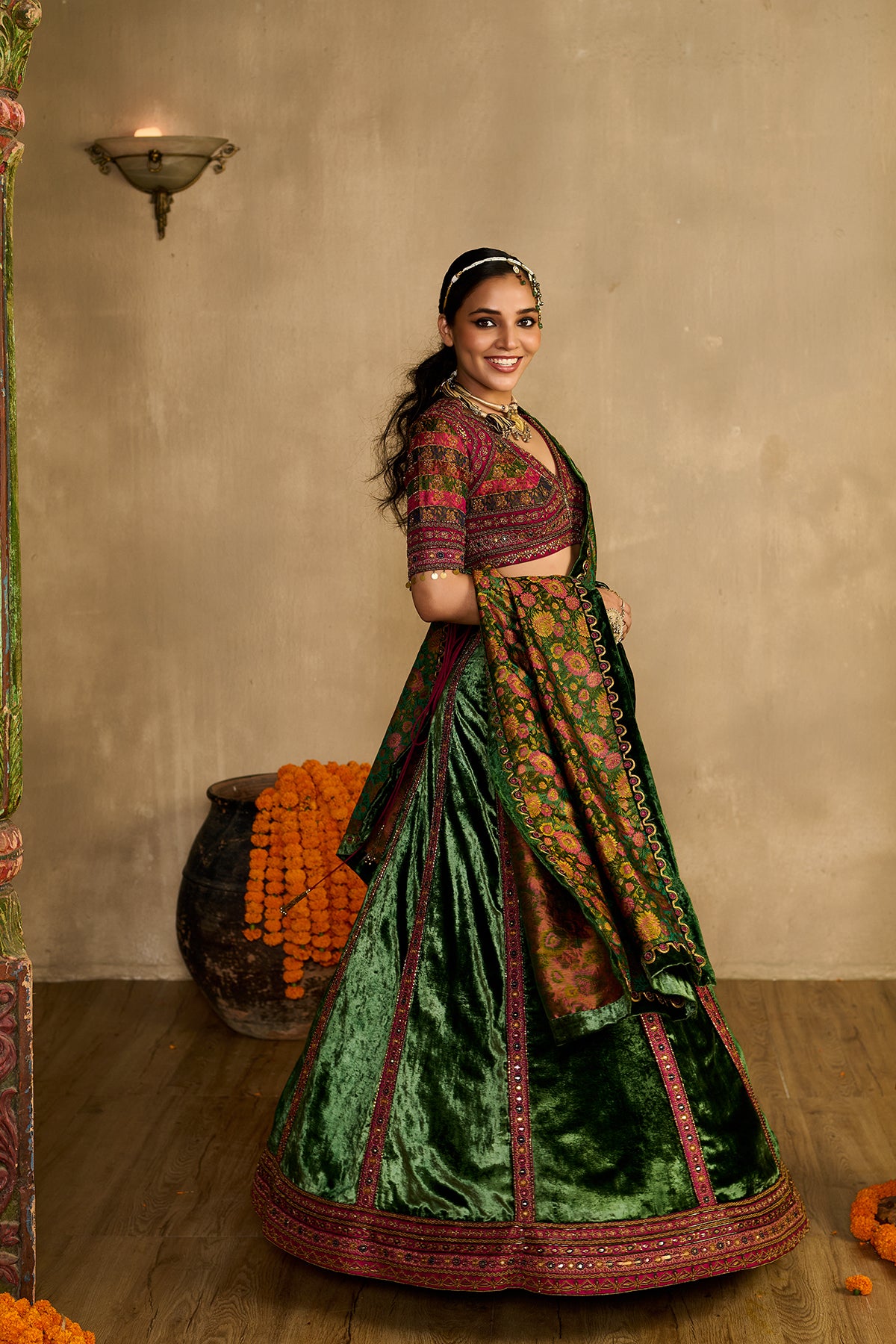 Haryali haze lehenga set