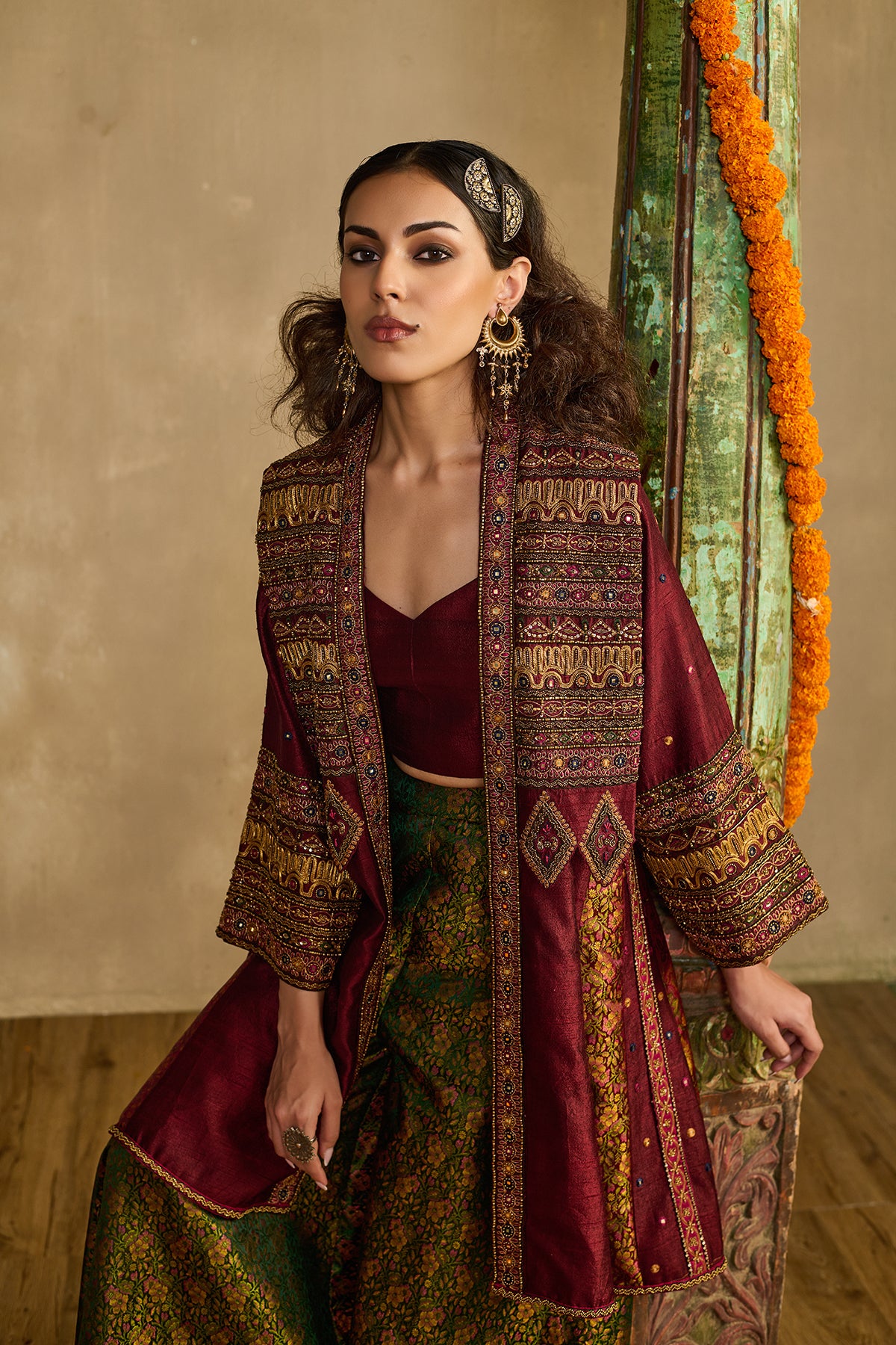 Tribal jacket flare pants set