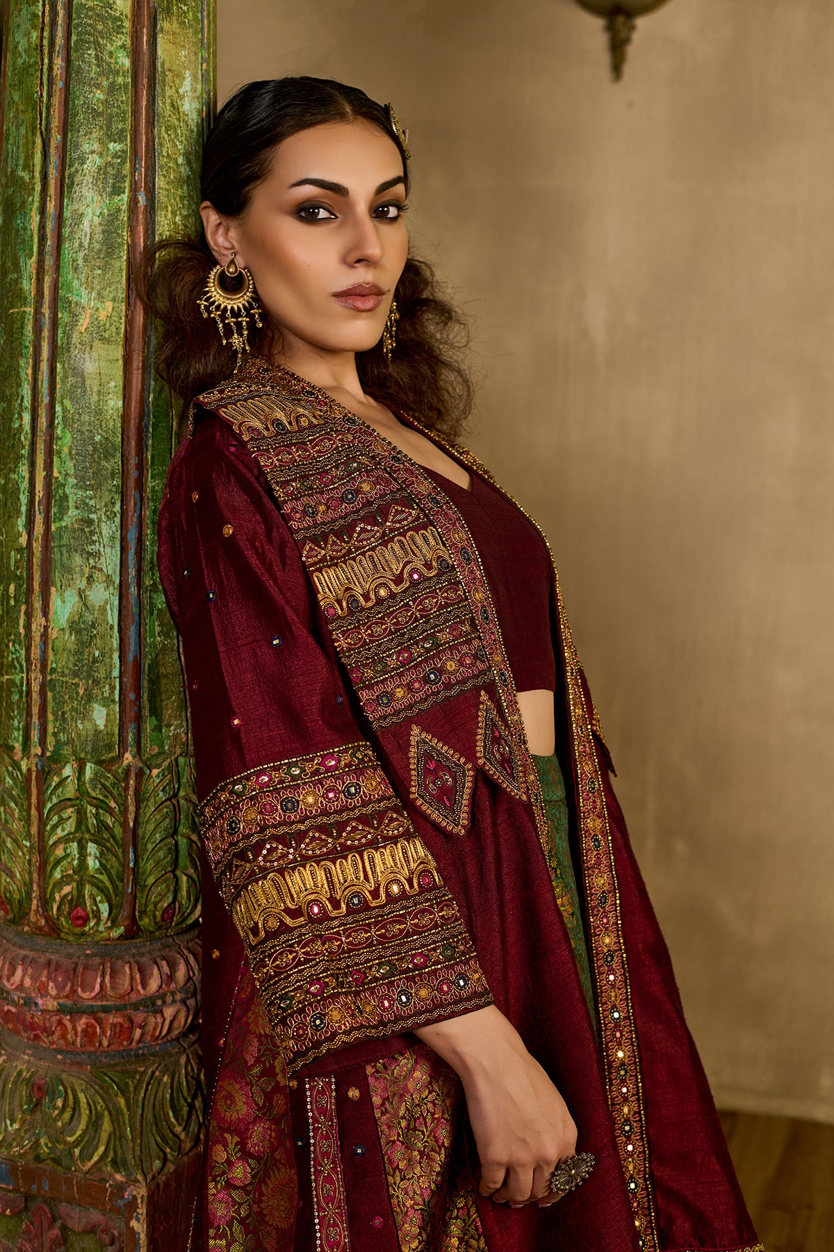 Tribal jacket flare pants set