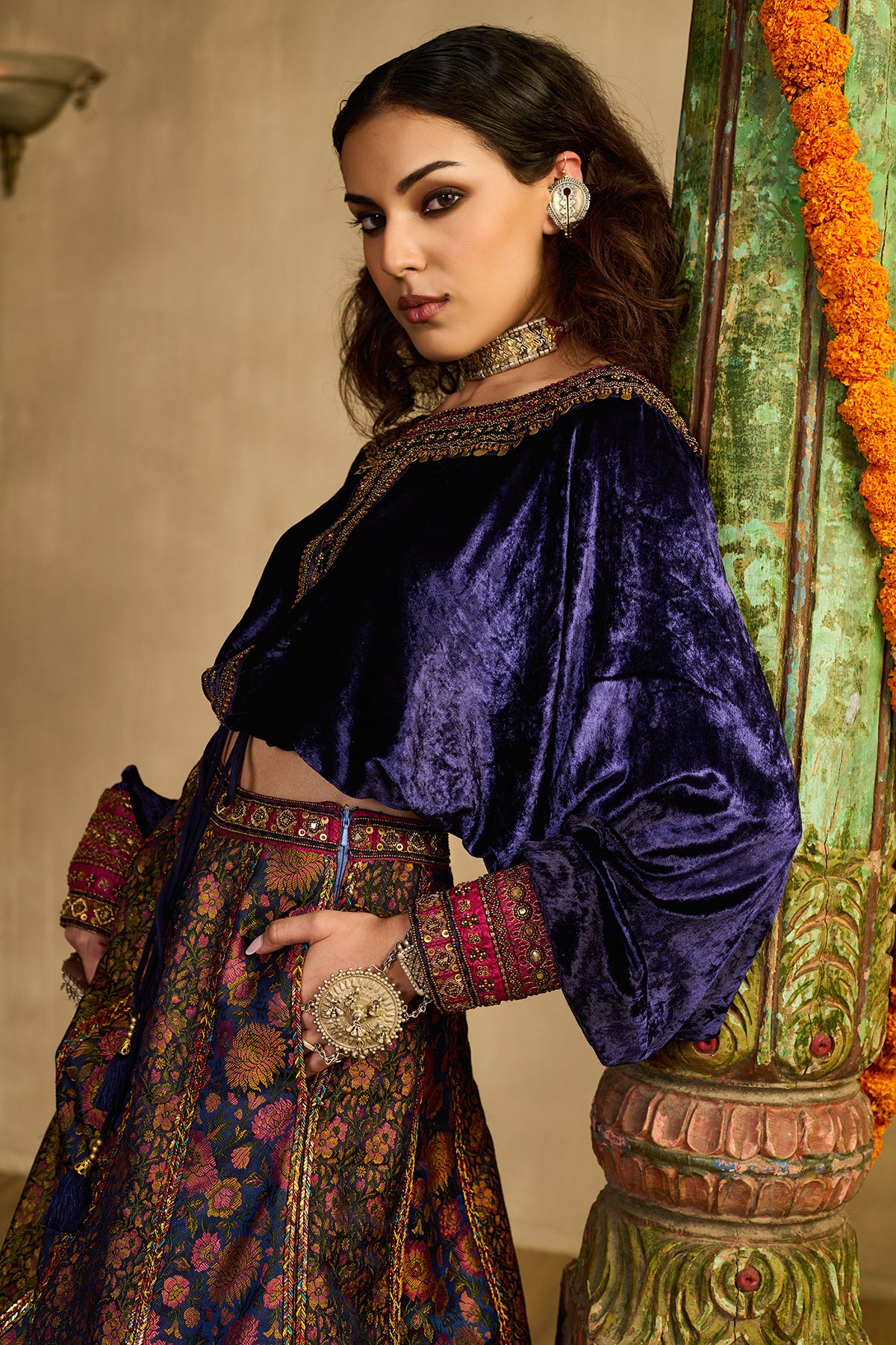 Velvet Dusk Lehenga Set