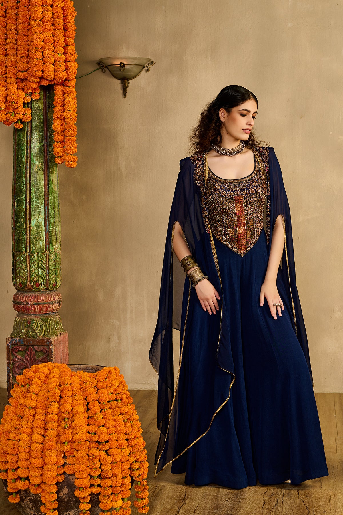 Midnight Jumpsuit Set with cape