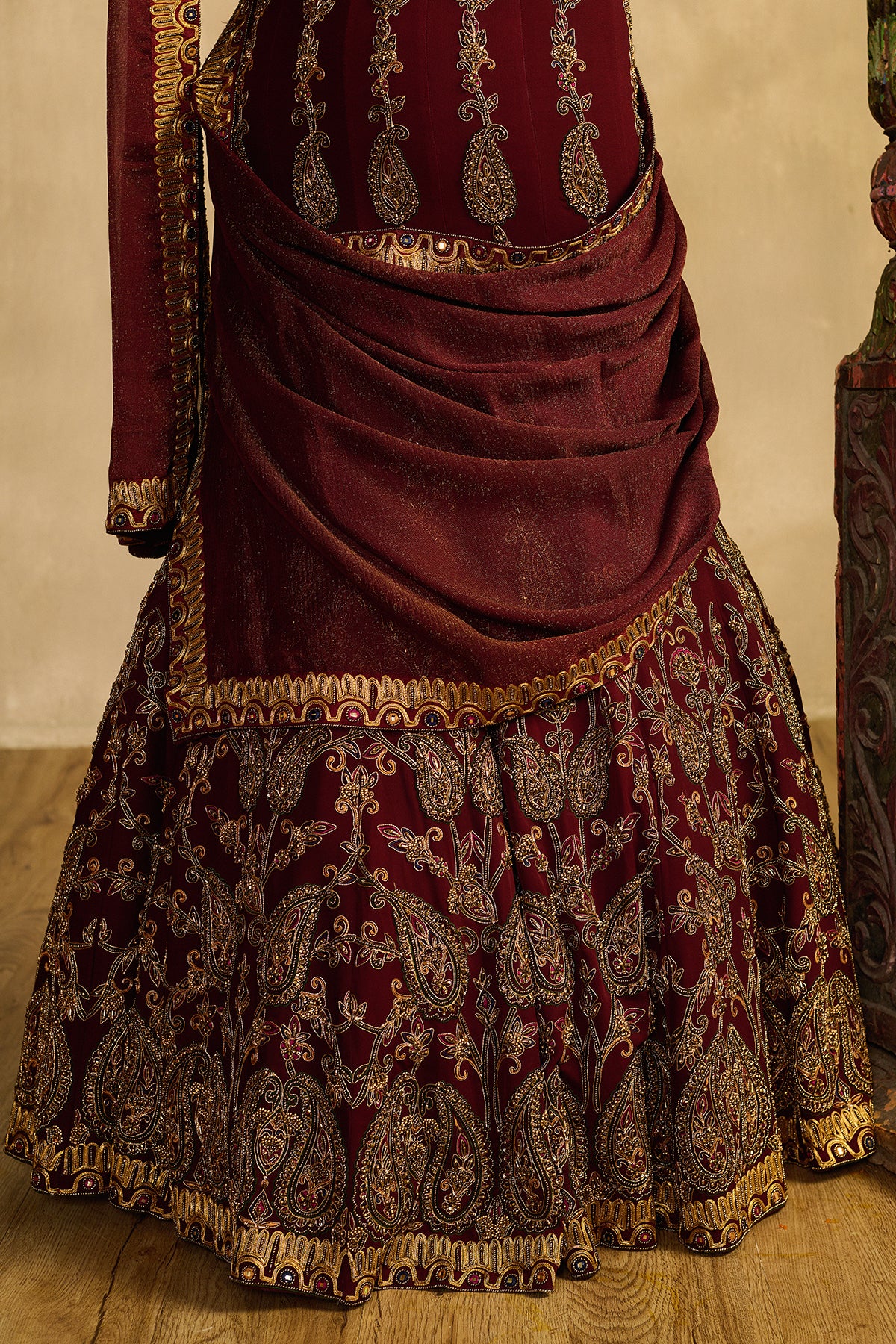 Miraaz maroon Lehenga Set