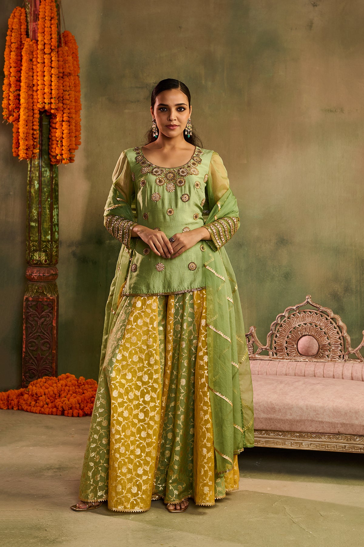 Rangrez kurta sharara set