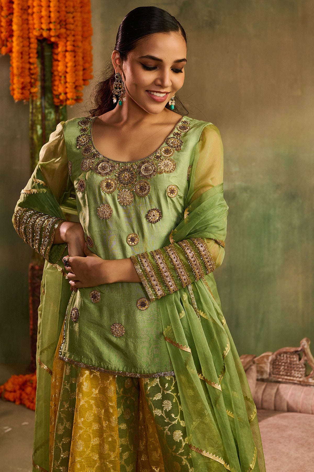 Rangrez kurta sharara set