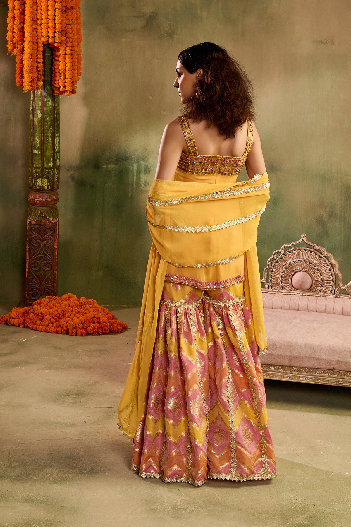 Sunlit Chevron Sharara Set