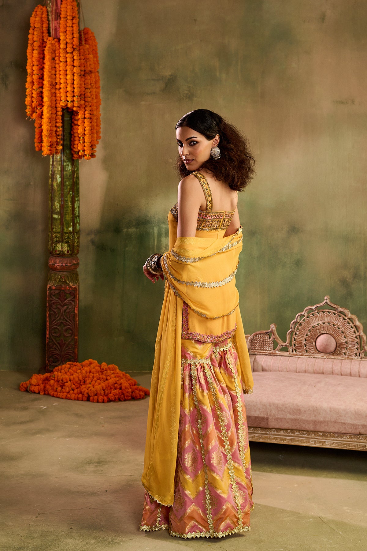 Sunlit Chevron Sharara Set