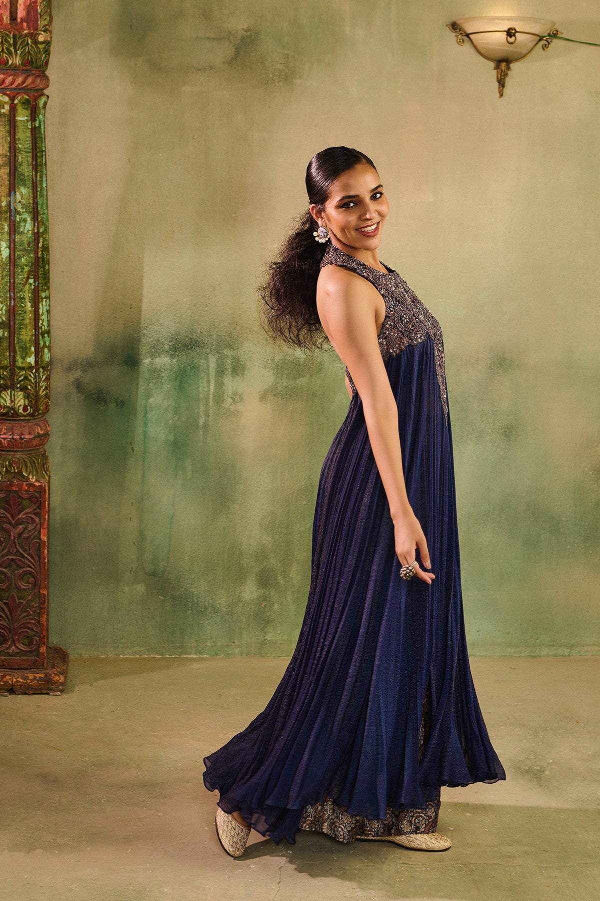 Begum midnight blue Kurta Set