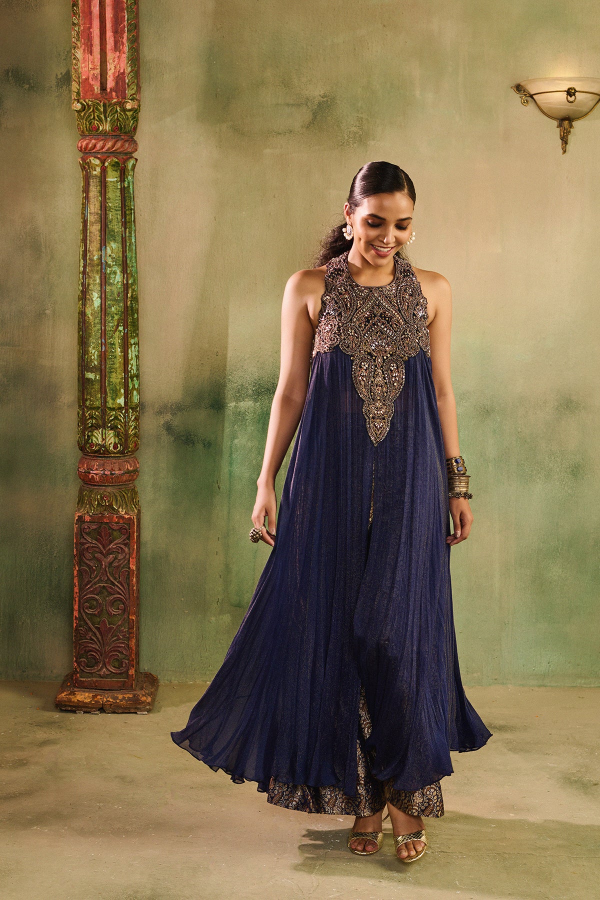 Begum midnight blue Kurta Set