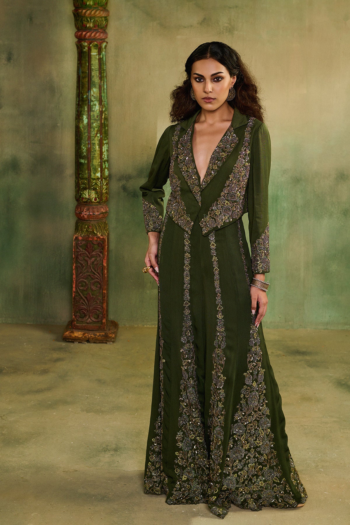 Raabta mehendi Jacket Sharara Set