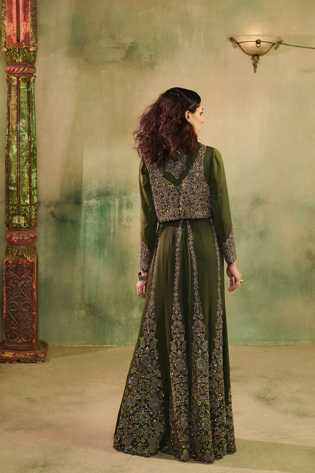 Raabta mehendi Jacket Sharara Set