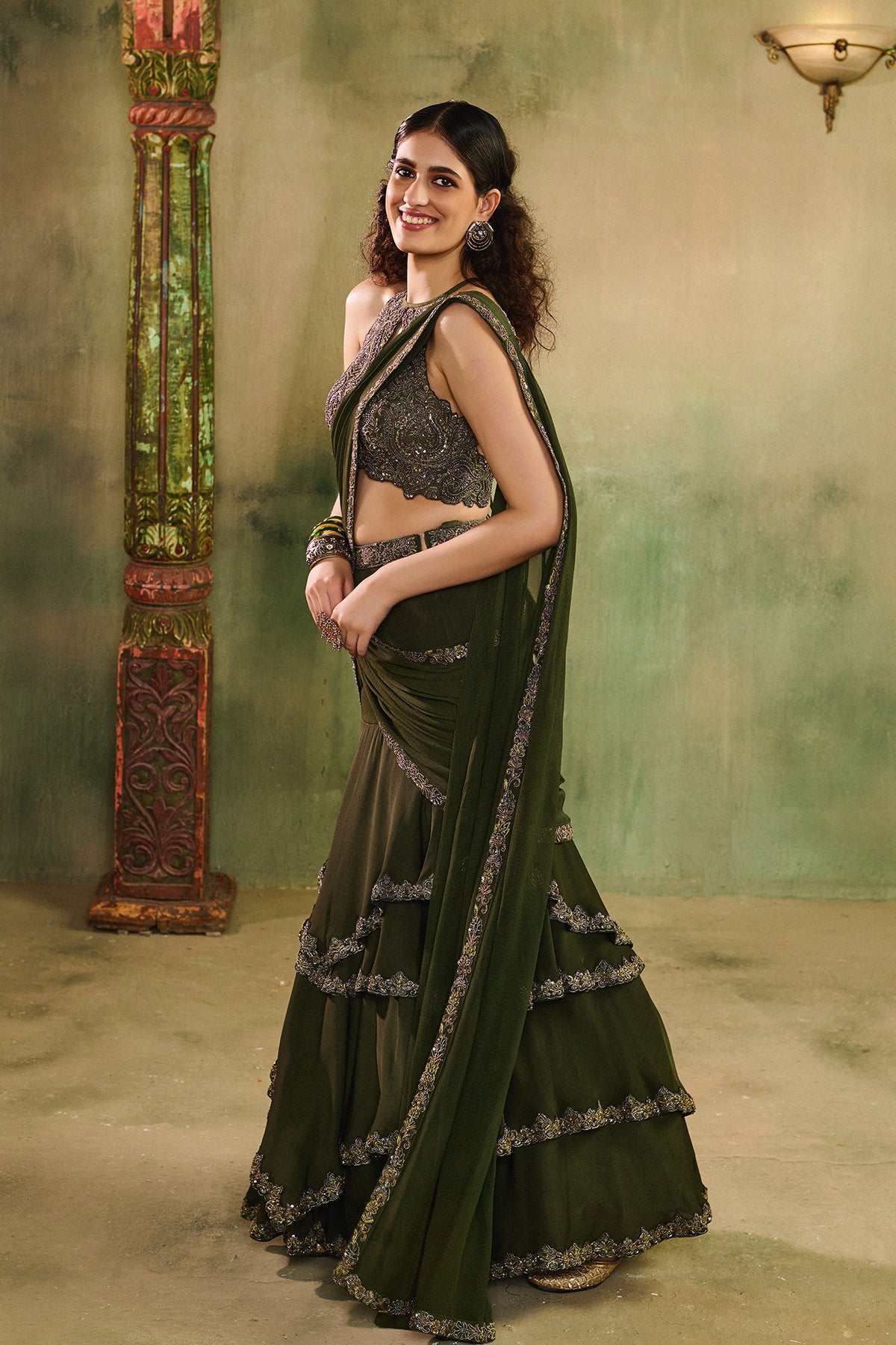 Abeer layered lehenga set